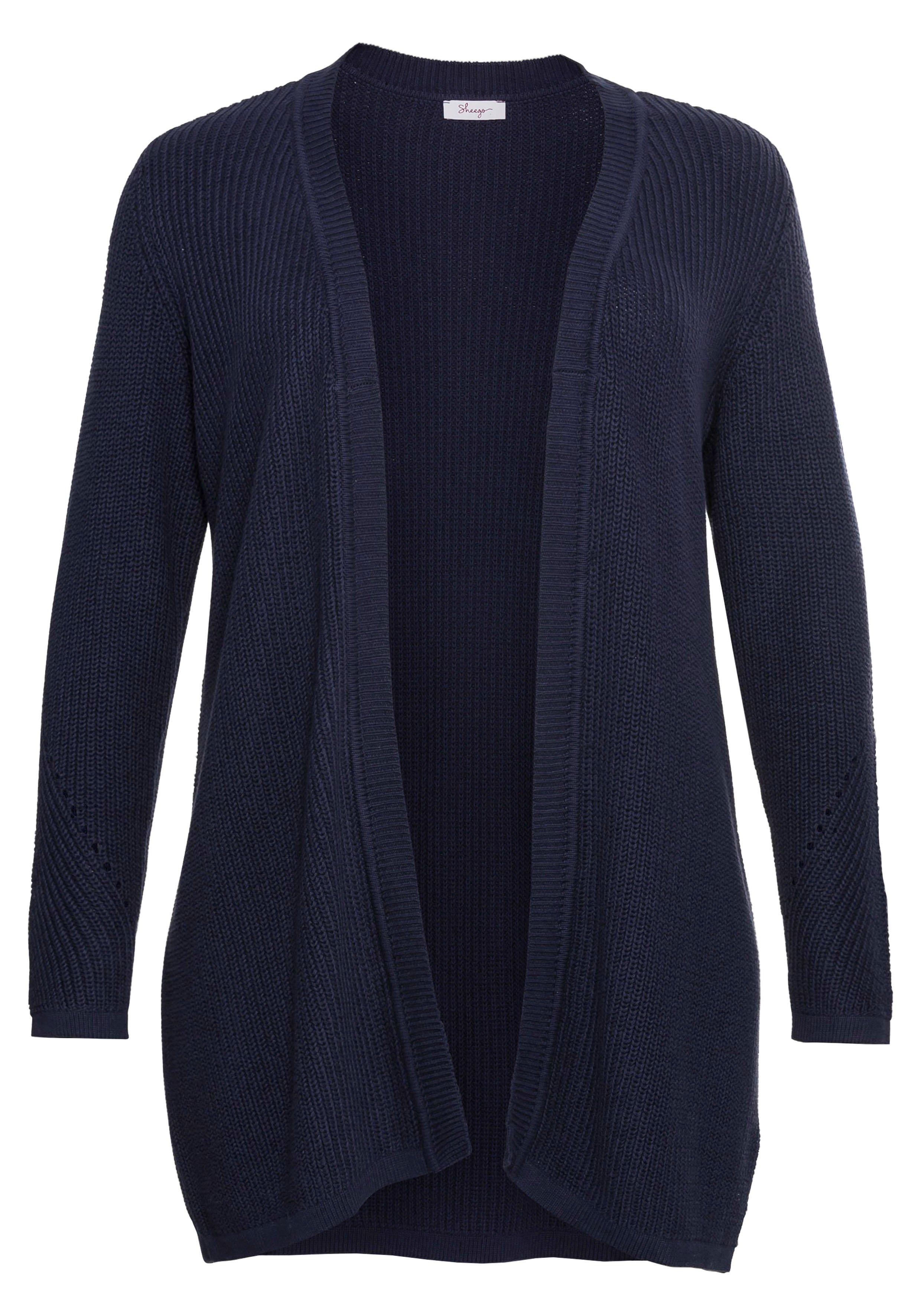 Cardigan aus Grobstrick, Form - | in schwarz sheego offener