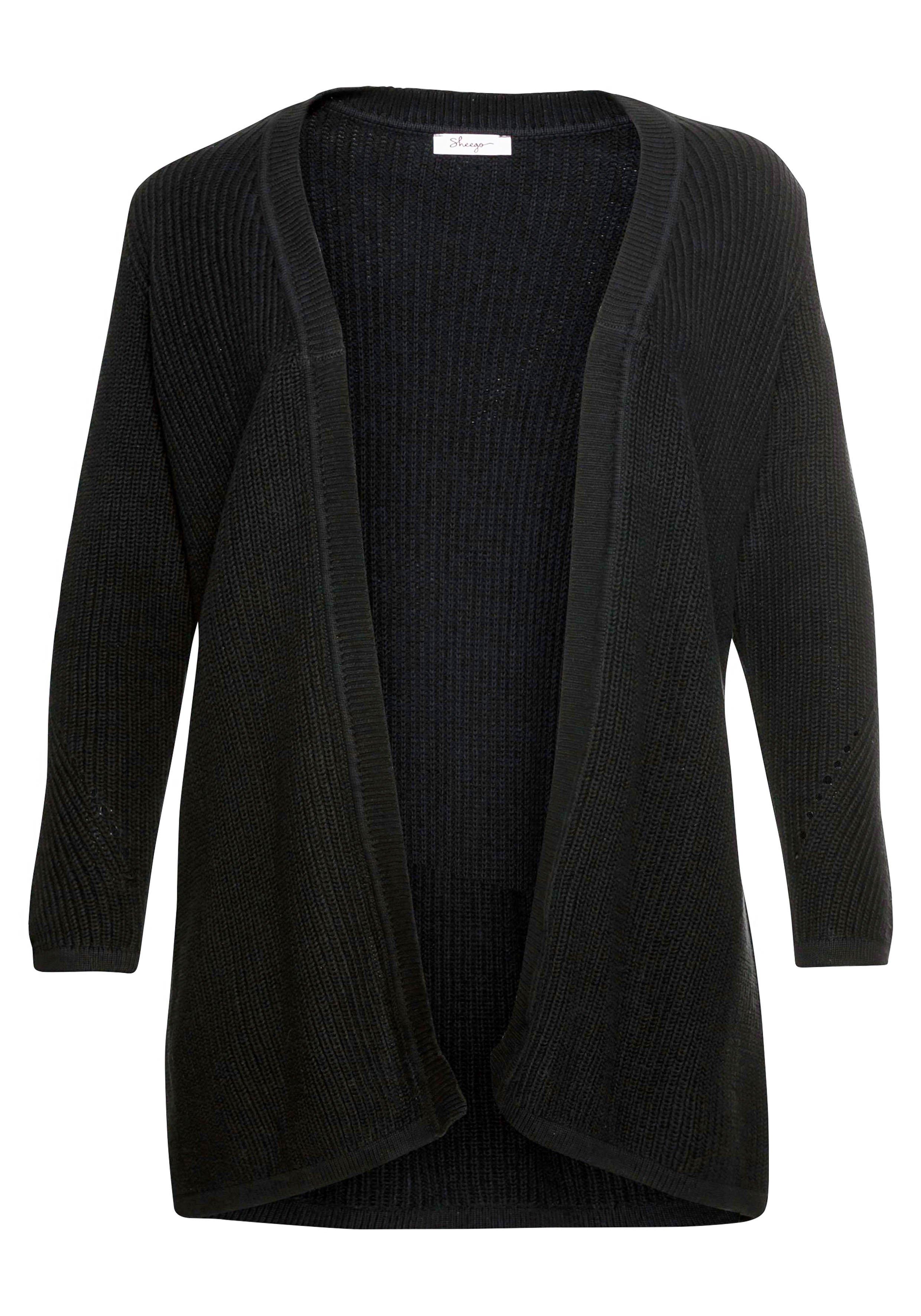 Cardigan aus Form - Grobstrick, | in sheego offener schwarz