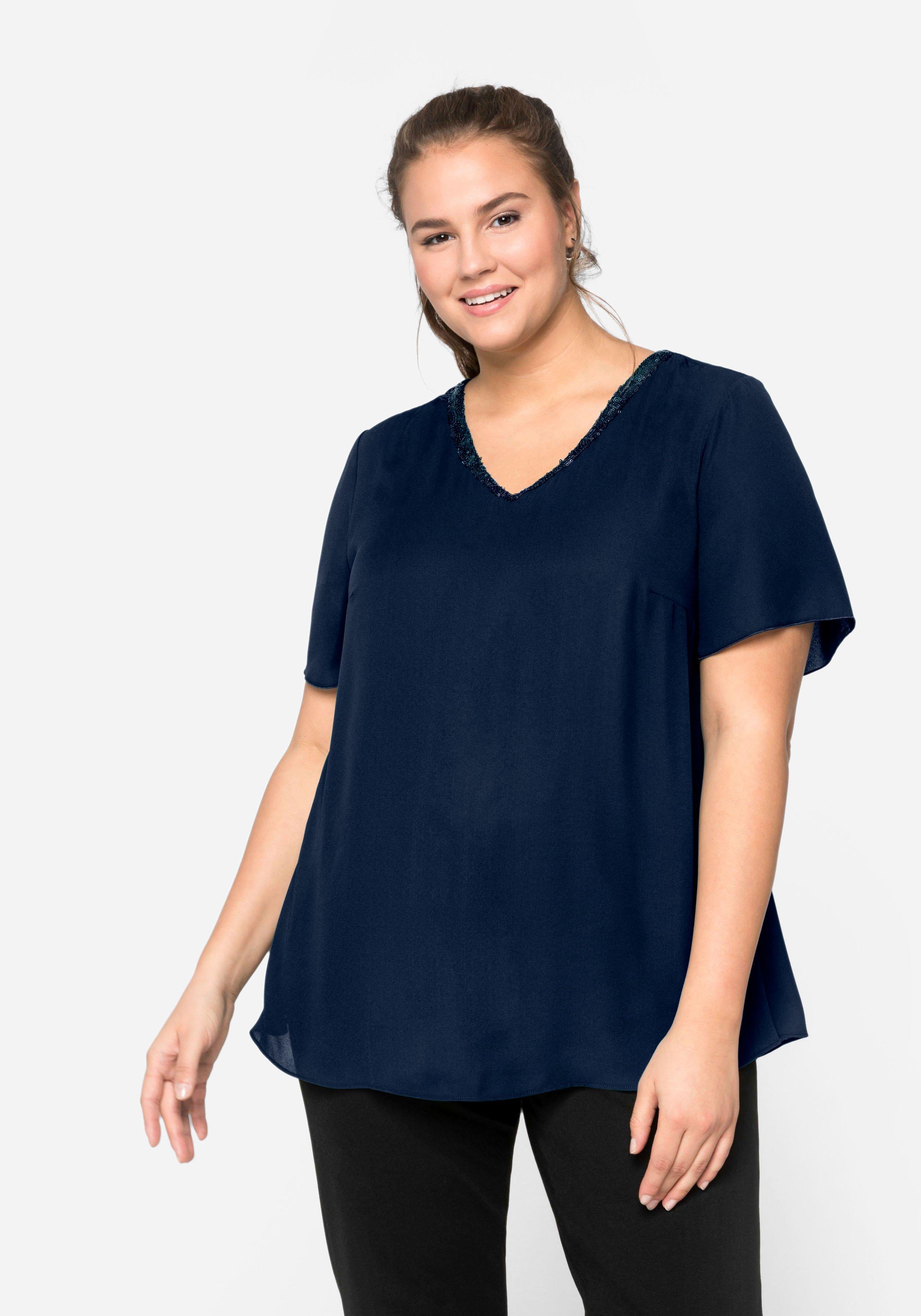 Blusen & Tuniken große Größen Kurzarm | sheego ♥ Plus Size Mode