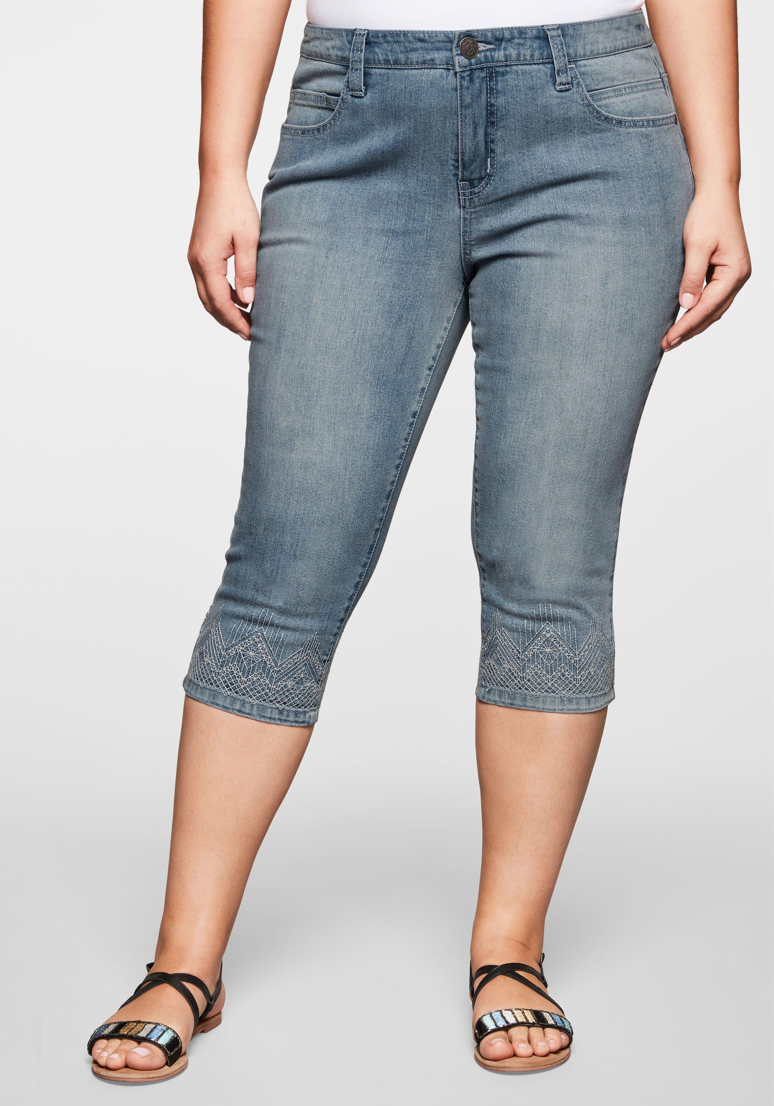 Damen Jeans Grosse Grossen Blau Capri Sheego Plus Size Mode