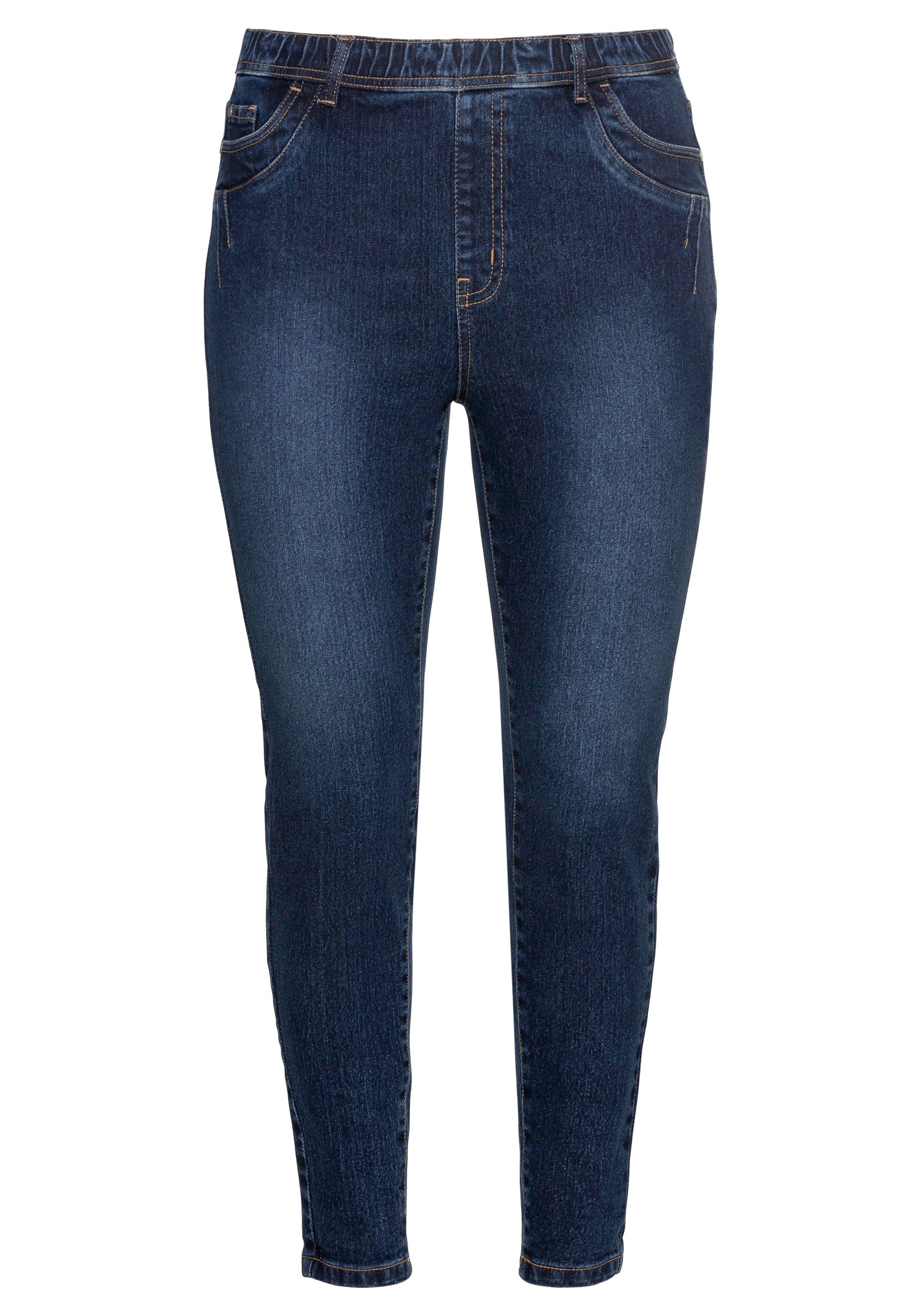 Gürtelschlaufen | mit used Denim Jeggings light sheego blue - und Gummibund