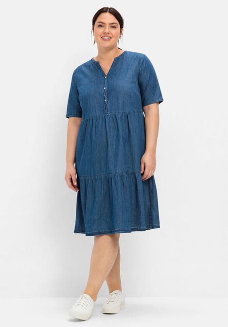 Jeanskleid aus leichtem Denim, in Volant-Optik - blue Denim - 40