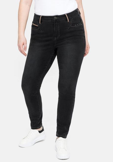 Super Skinny Jeans in Power-Stretch-Qualität - black Denim - 40