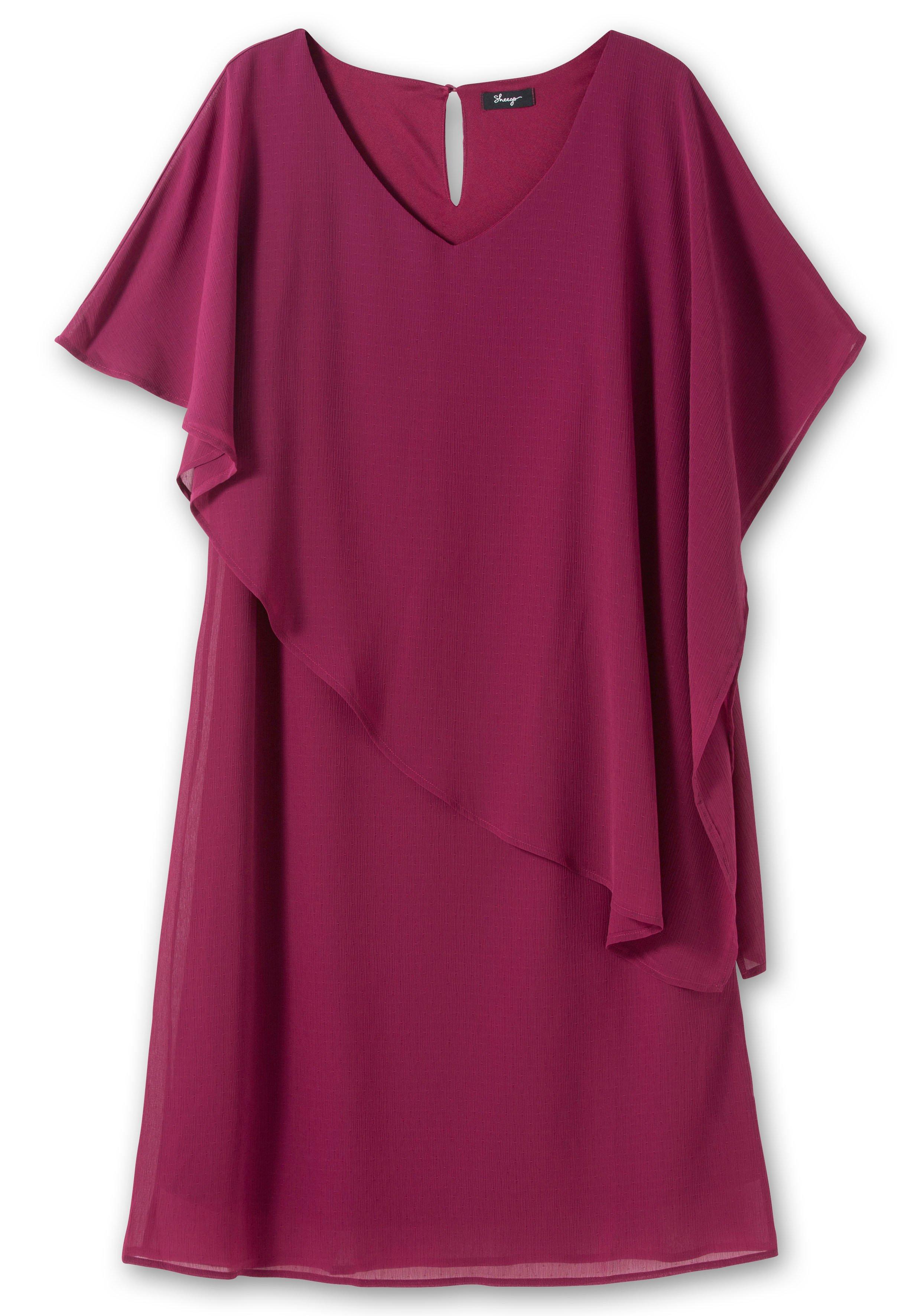 marine sheego | Cocktailkleid - aus mit Cape, asymmetrischem Chiffon