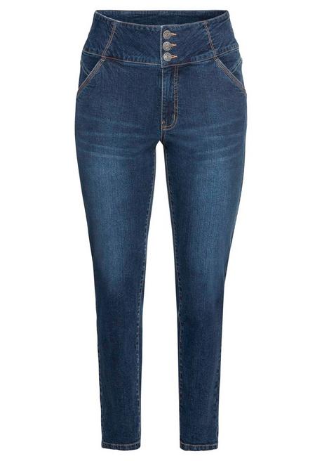 Slim Jeans in Curvy-Schnitt ANNE, mit High-Waist-Bund - dark blue Denim |  sheego