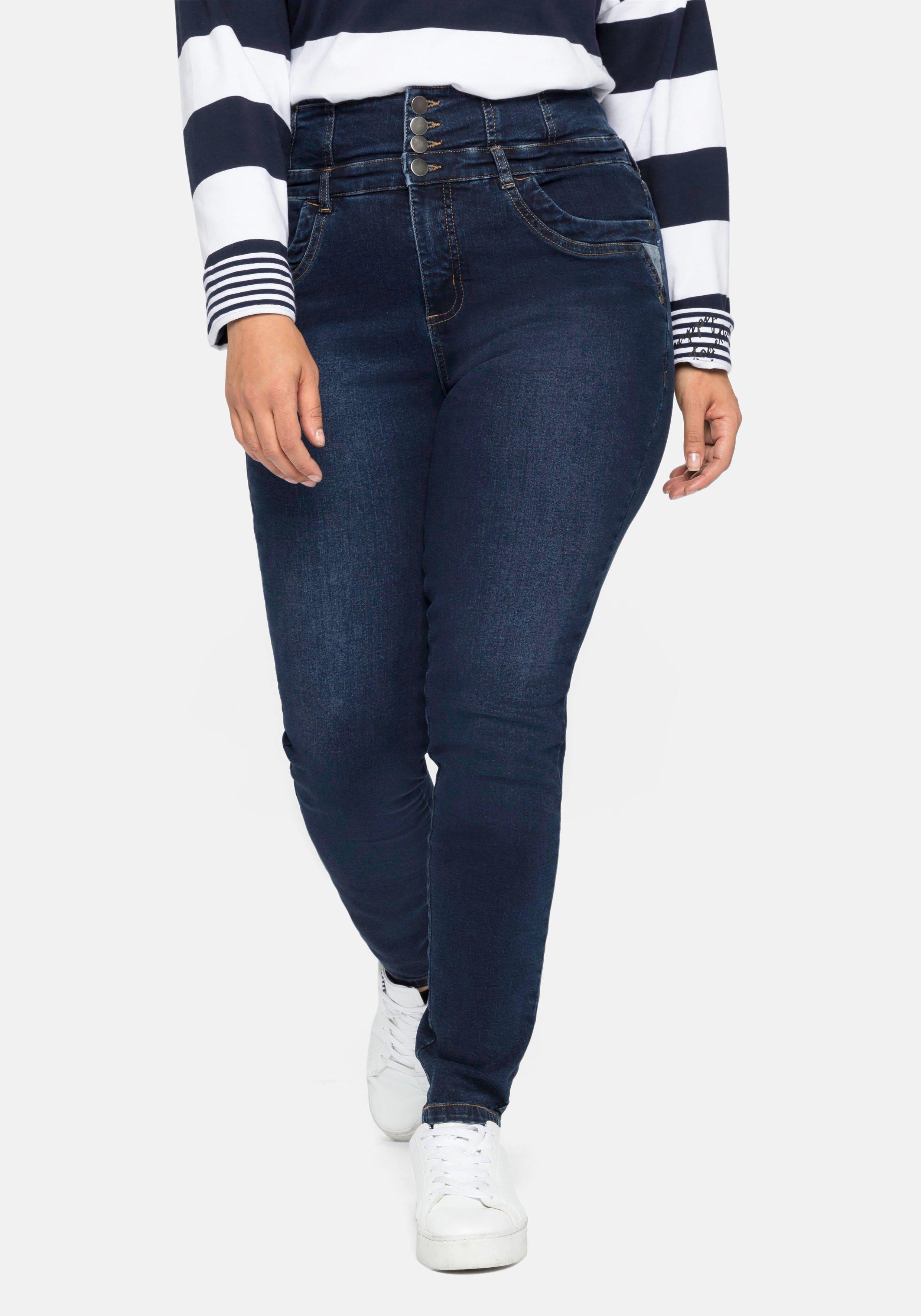 sheego Super Skinny Jeans in Curvy-Schnitt ANNE - dark blue Denim sheego