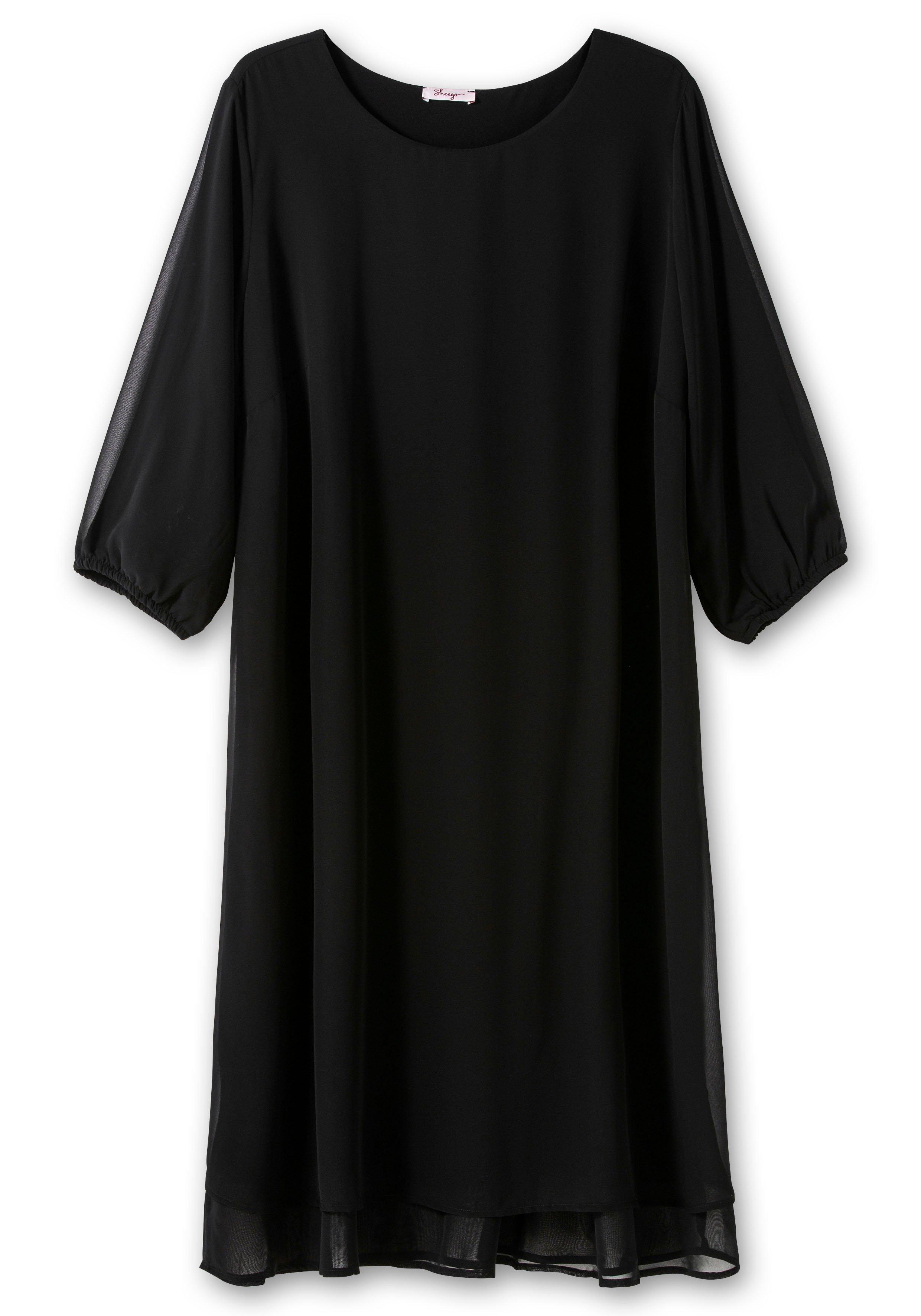 - Lagenlook aus | schwarz Cocktailkleid im sheego Chiffon,