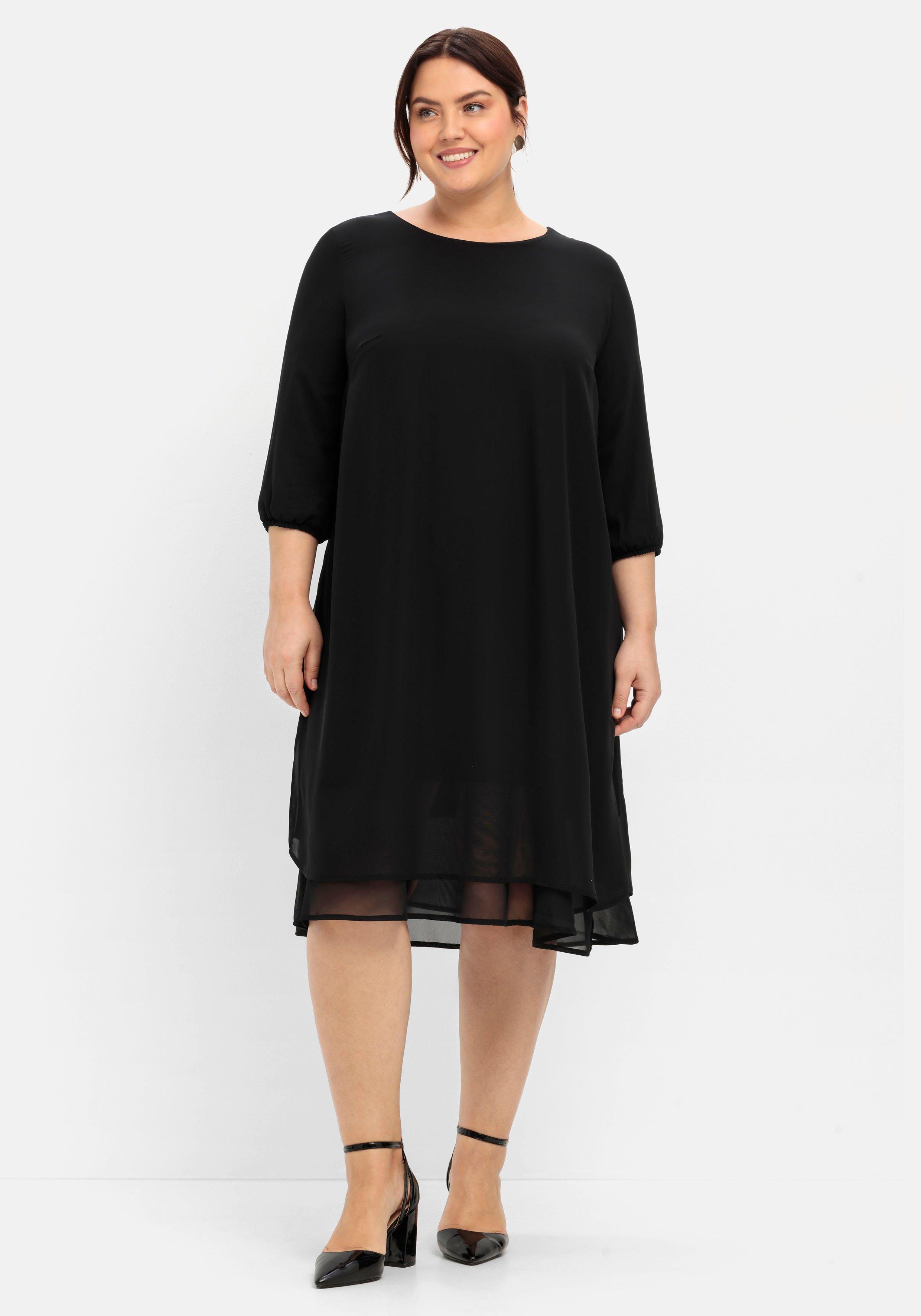 Cocktailkleid Chiffon, Lagenlook | aus - im sheego schwarz