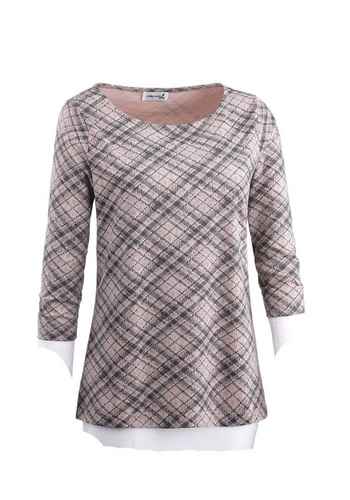 Sheego Damen Shirt Top Tanktop Gr NEU 120 46 rosa mit Spitze