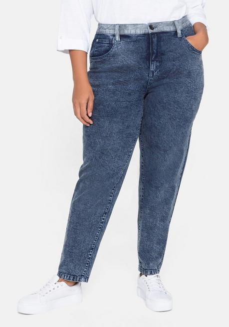 Mom-Jeans in Moonwashed-Optik - dark blue Denim - 40