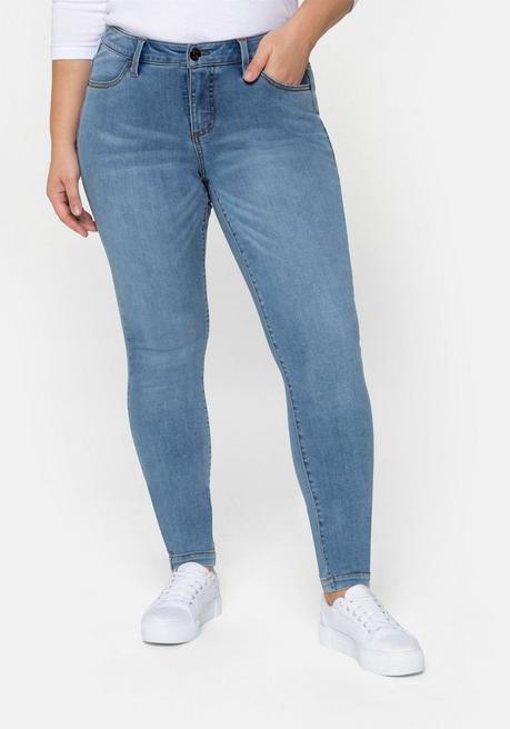 Skinny Jeans aus Power-Stretch, mit Low-Waist-Bund - blue used Denim - 40