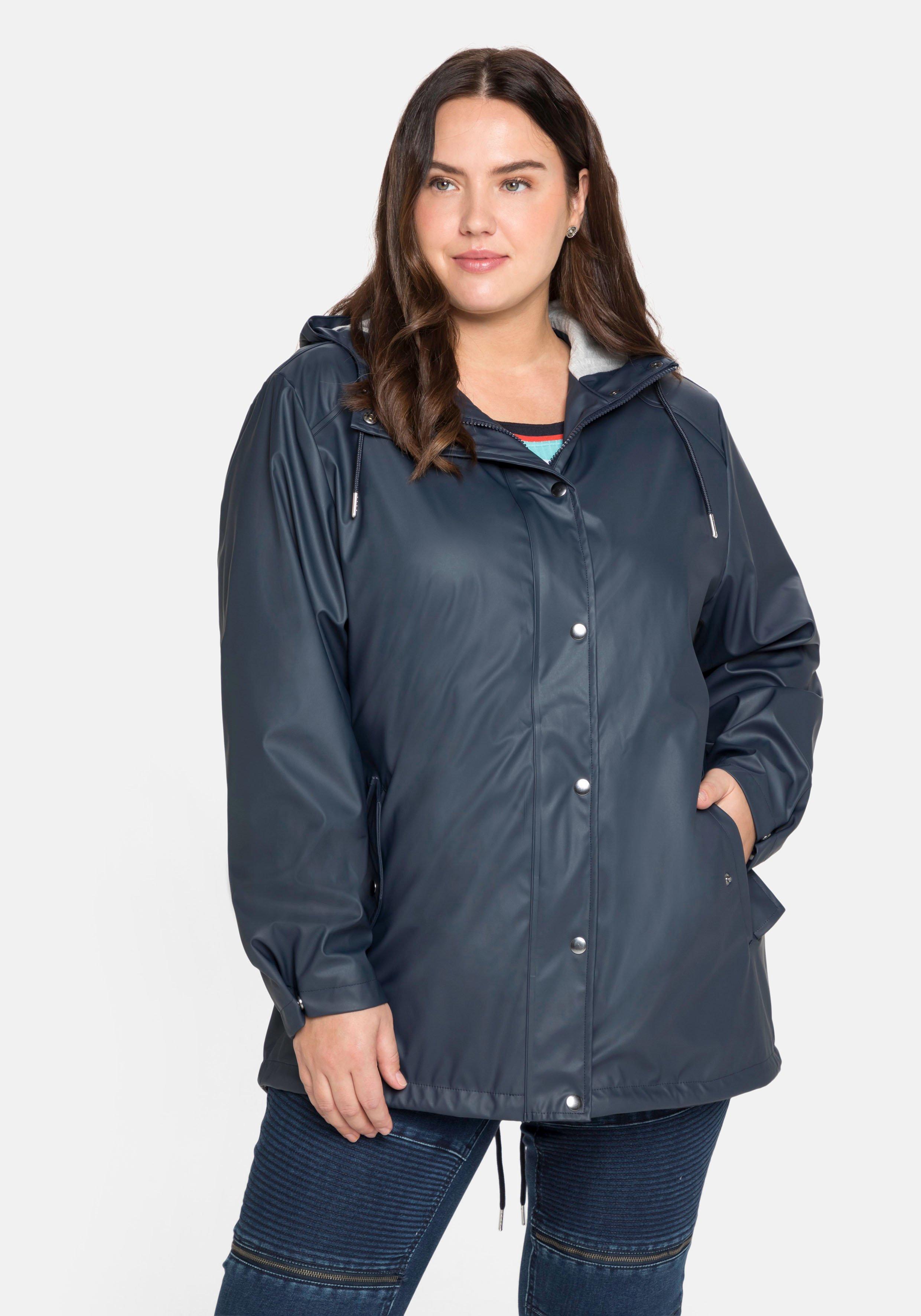 sheego Outdoorjacke mit Jerseyfutter, wasserabweisend - nachtblau sheego