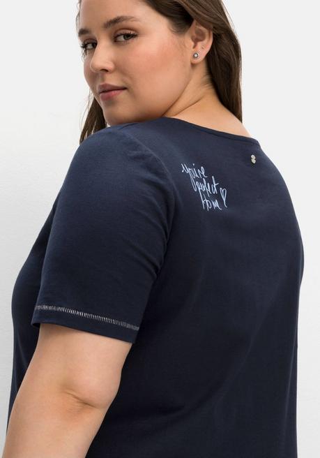 Shirt mit Print hinten auf der Schulter - nachtblau - 40/42