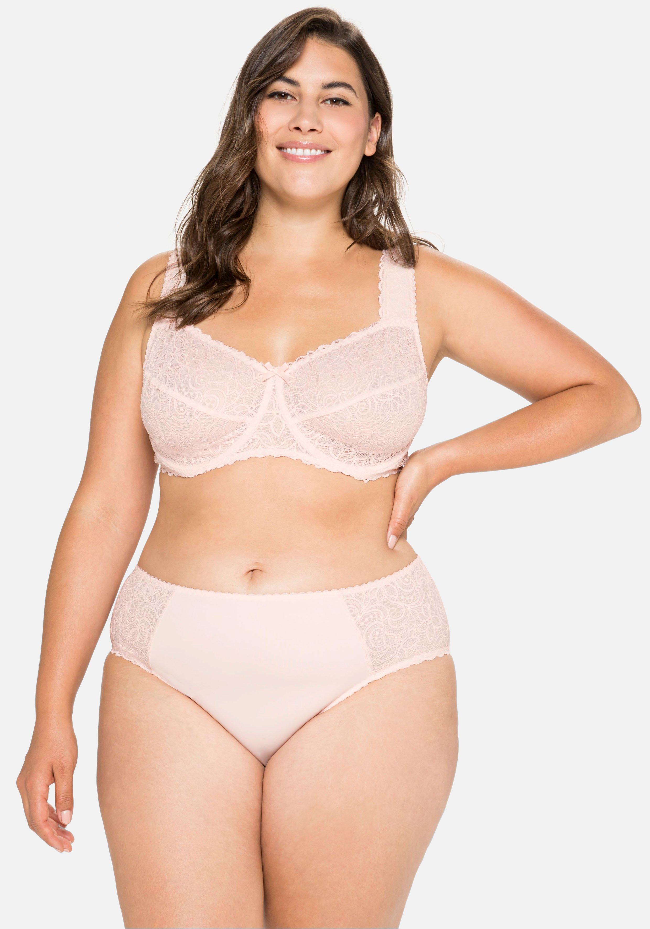 sheego Slip mit Besatz aus Spitze seitlich - rosé sheego