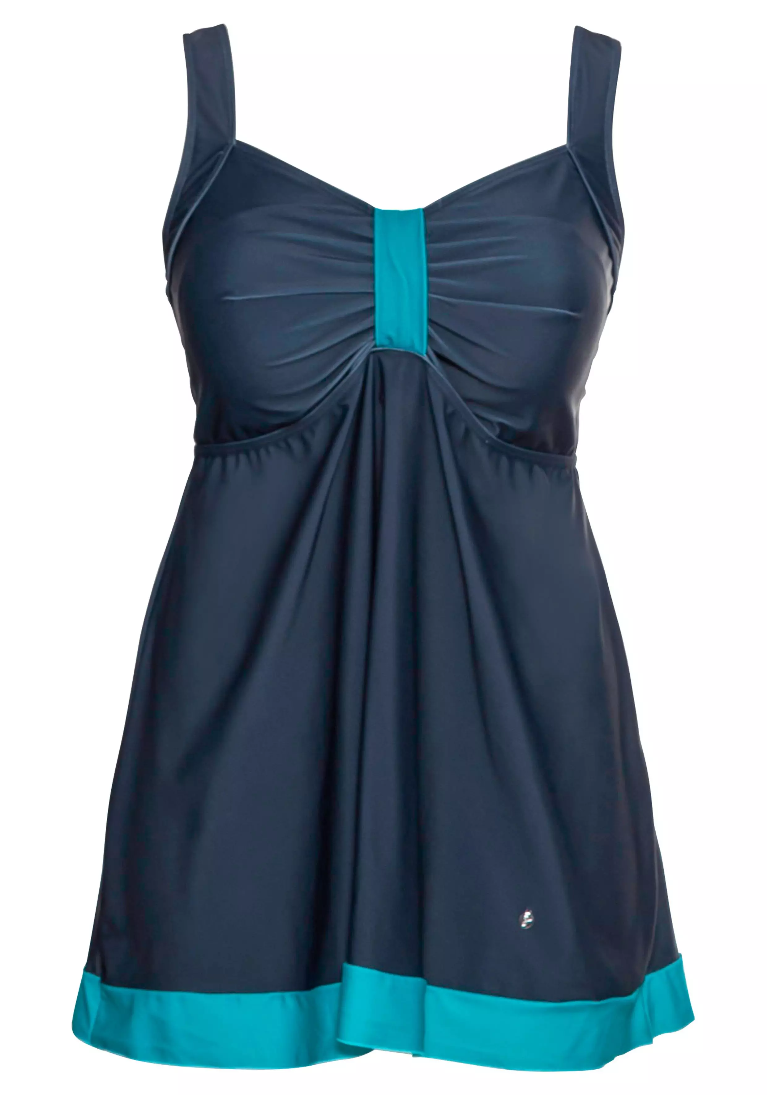 Tankini-Oberteil mit Kontrastdetails, in Longform nachtblau