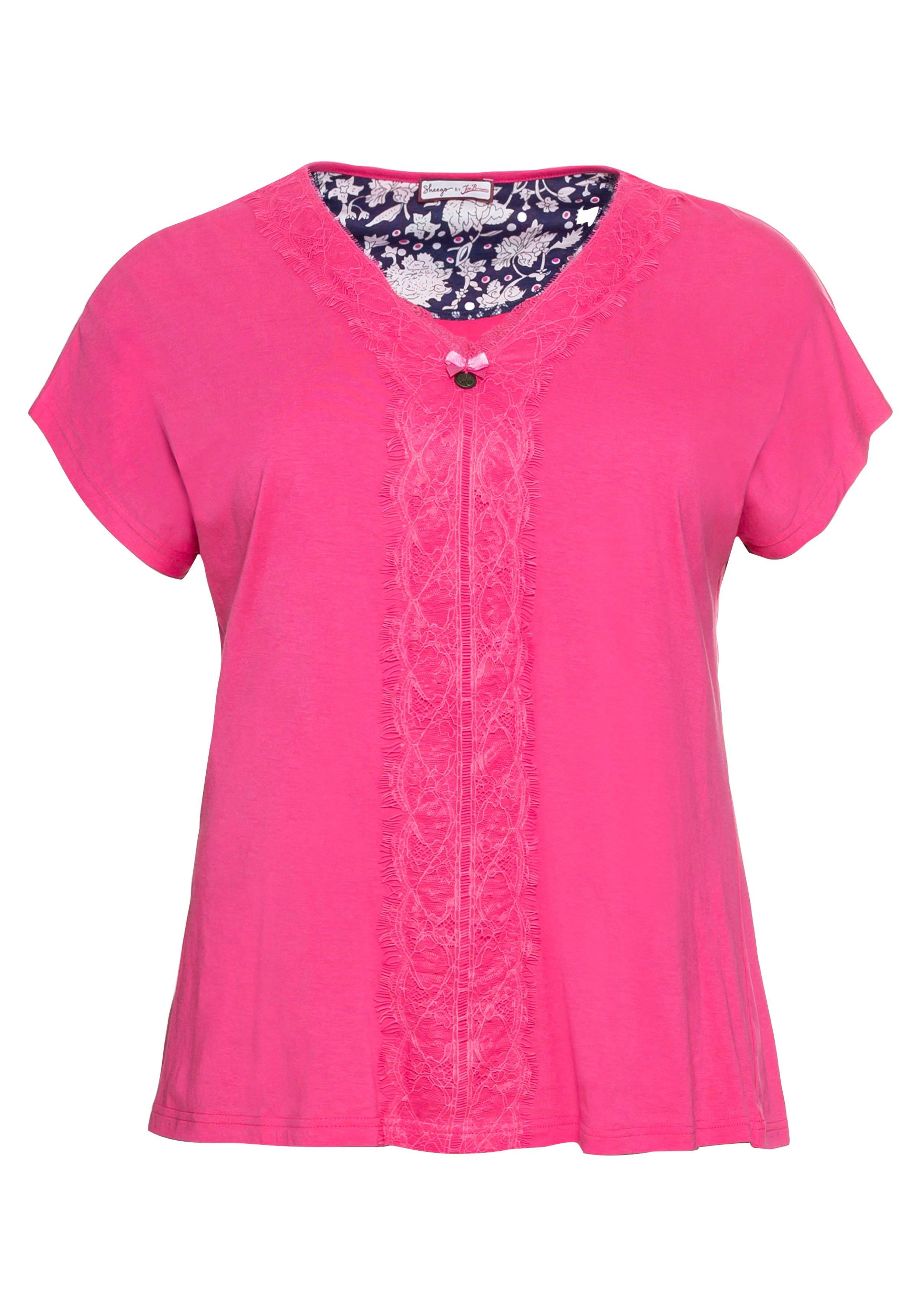 - in sheego pink femininen Lounge-Shirt mit Details Oversized-Form |