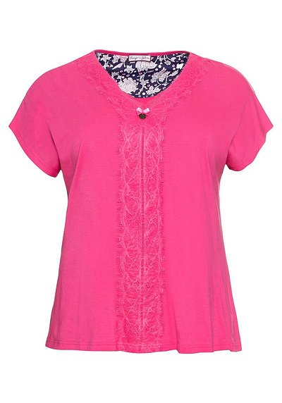 Lounge-Shirt in Oversized-Form mit femininen Details - pink | sheego