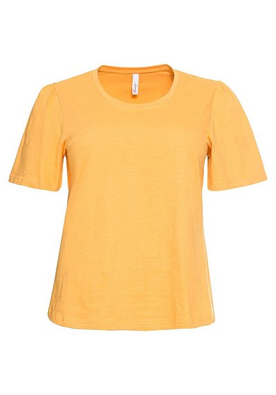 Shirt mit kurzen Flügelärmeln, aus reiner Baumwolle - apricot | sheego