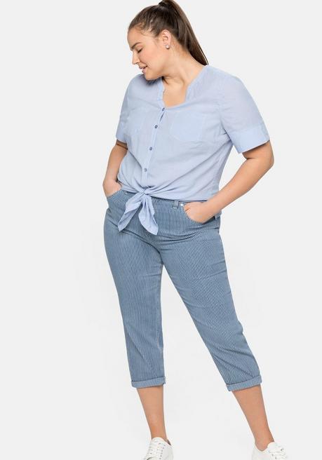 7/8-Jeans mit Allover-Streifen, in 5-Pocket-Form - blue Denim - 40