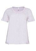T-Shirt mit Spitze an Ärmeln und Schulternaht - lavendel | sheego