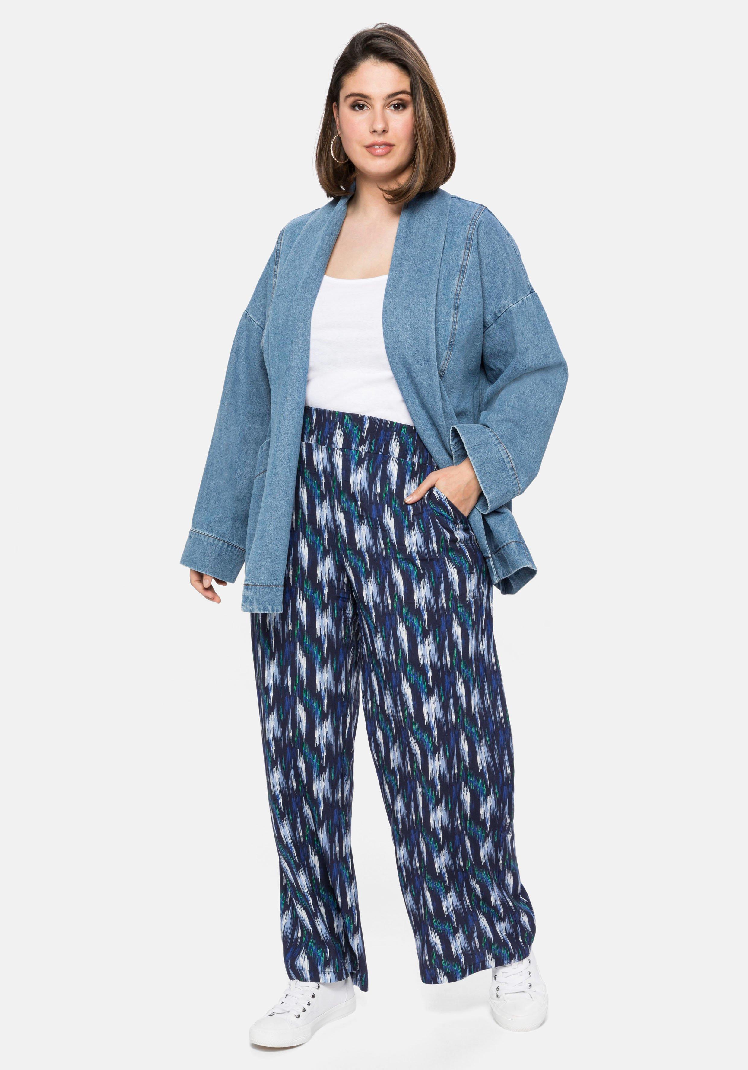 Jeansjacke mit Schalkragen, in Kimono-Form - | Denim sheego blue