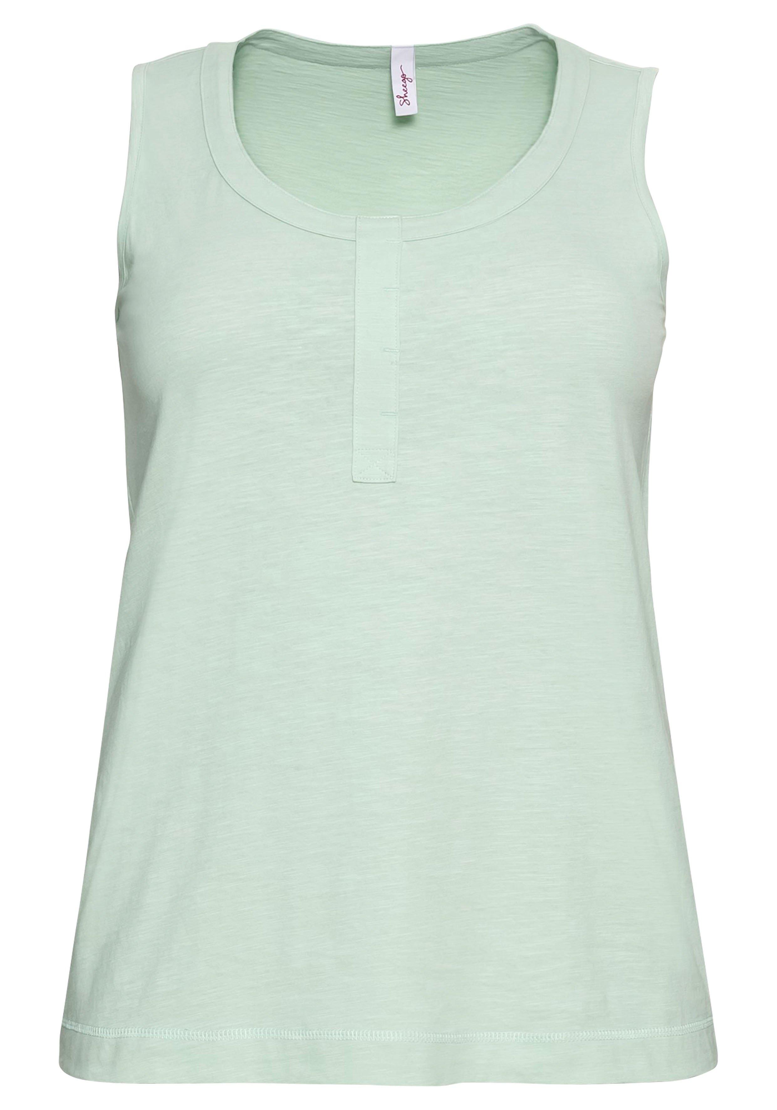sheego Shirt - mit | leicht Ausbrennermuster, blassaqua transparent