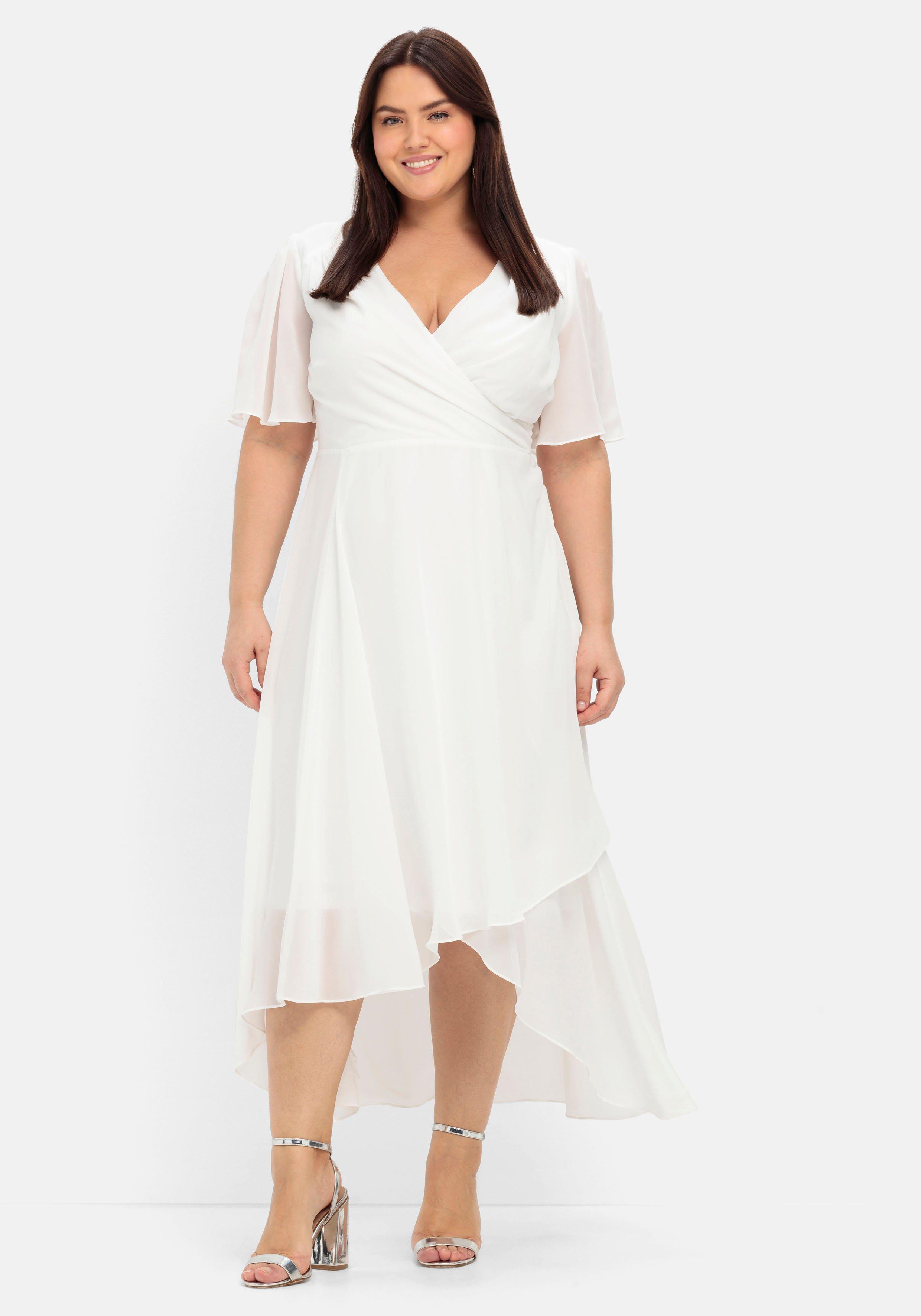 sheego Chiffonkleid im Lagenlook, mit Unterkleid - offwhite sheego