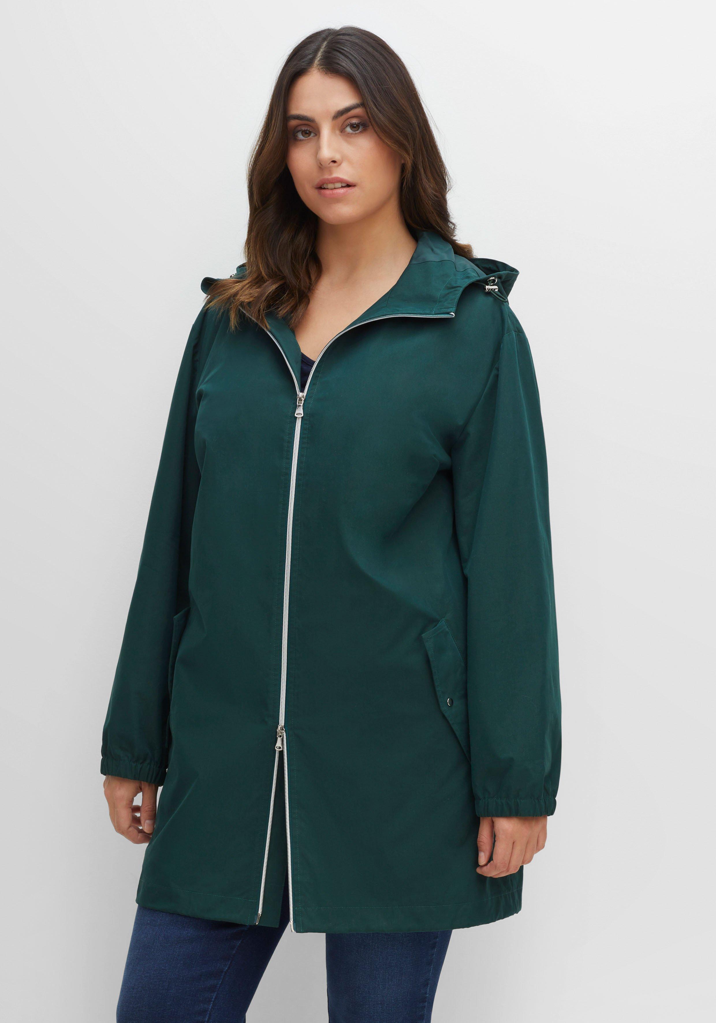 | im - mit Outdoorjacke Oversized-Schnitt tiefgrün Kapuze, sheego