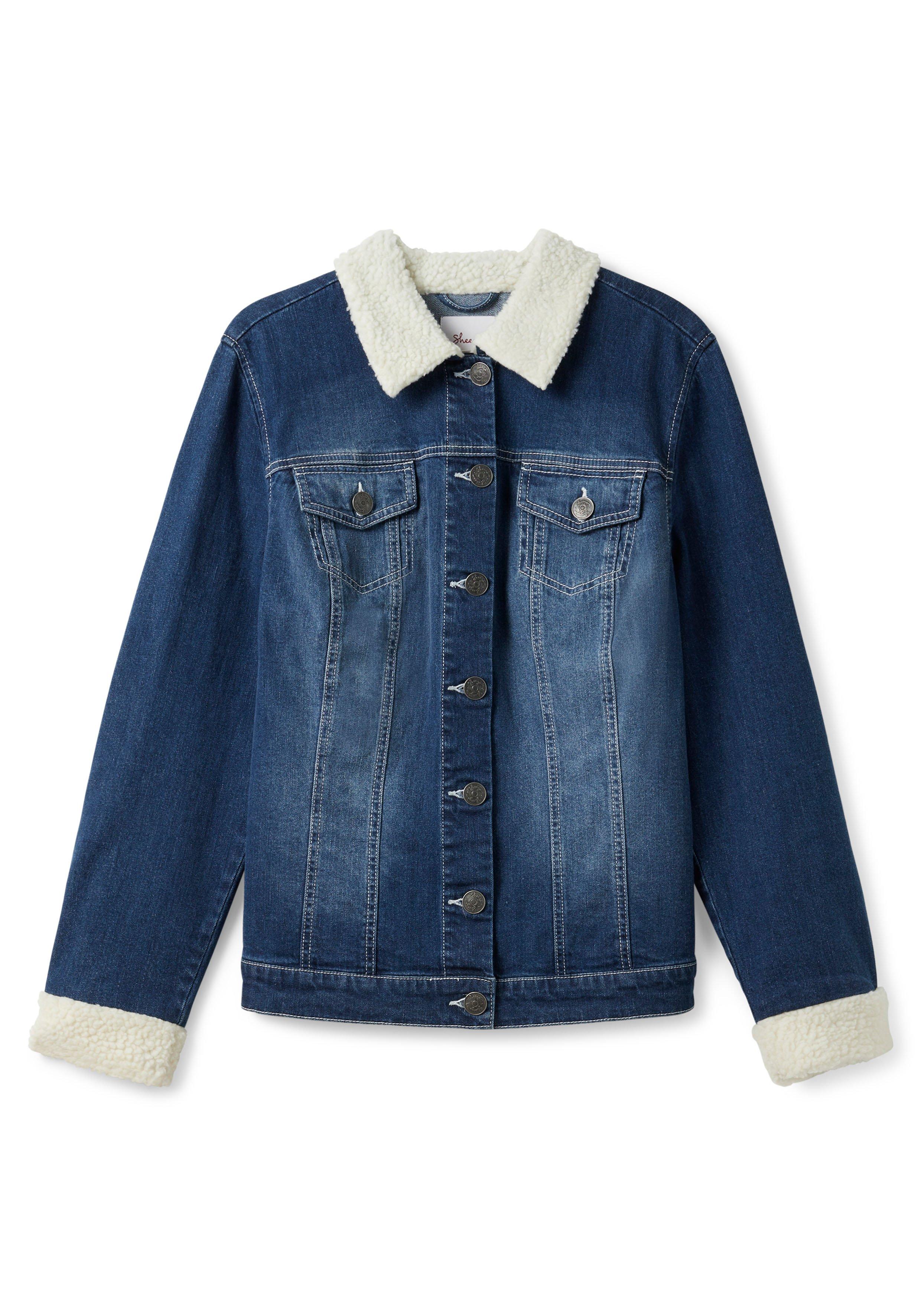 Jeansjacke mit Schalkragen, in Kimono-Form - blue Denim | sheego