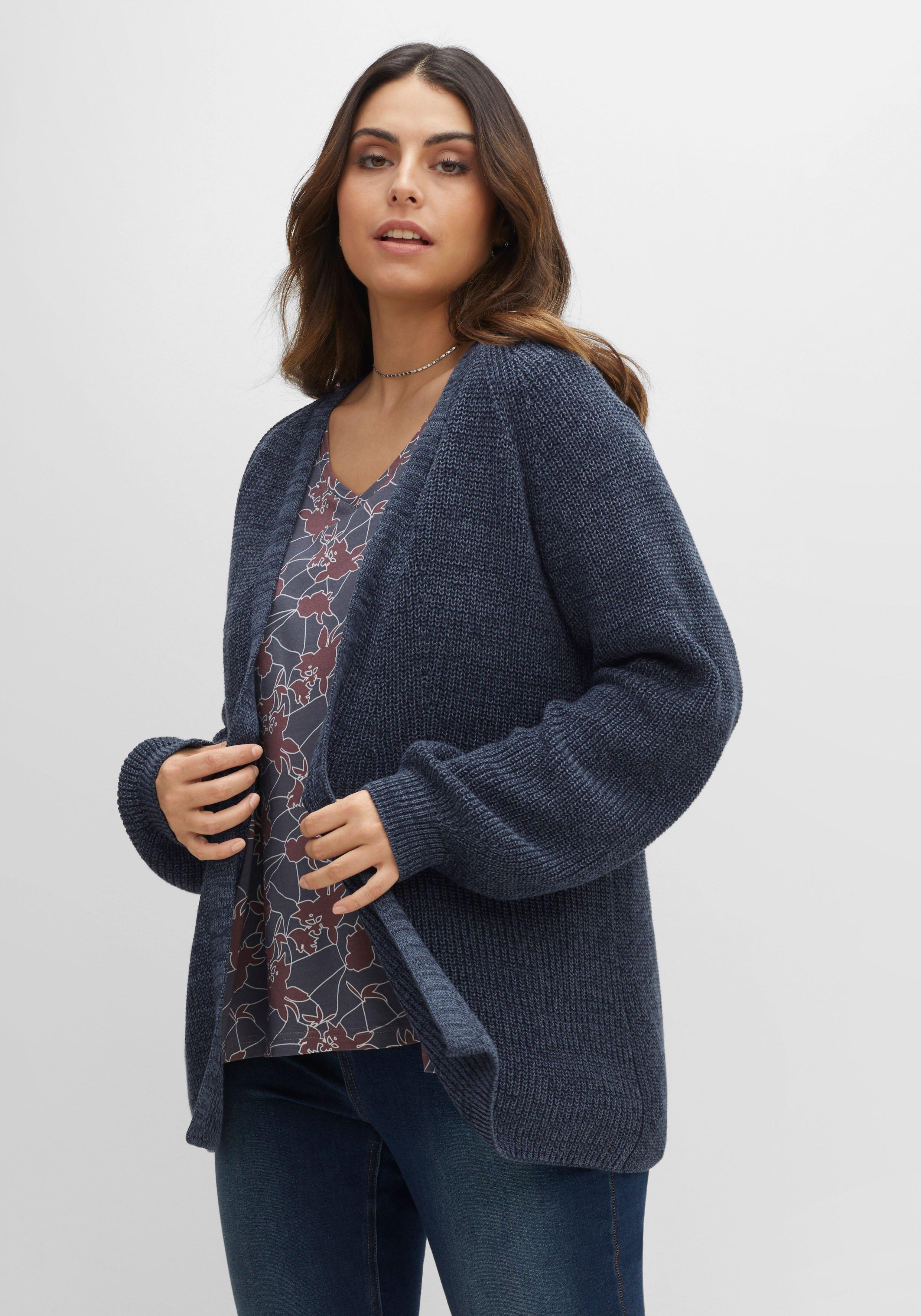 Damen Cardigans & Strickjacken große Größen blau › Größe 52 | sheego ♥ Plus  Size Mode