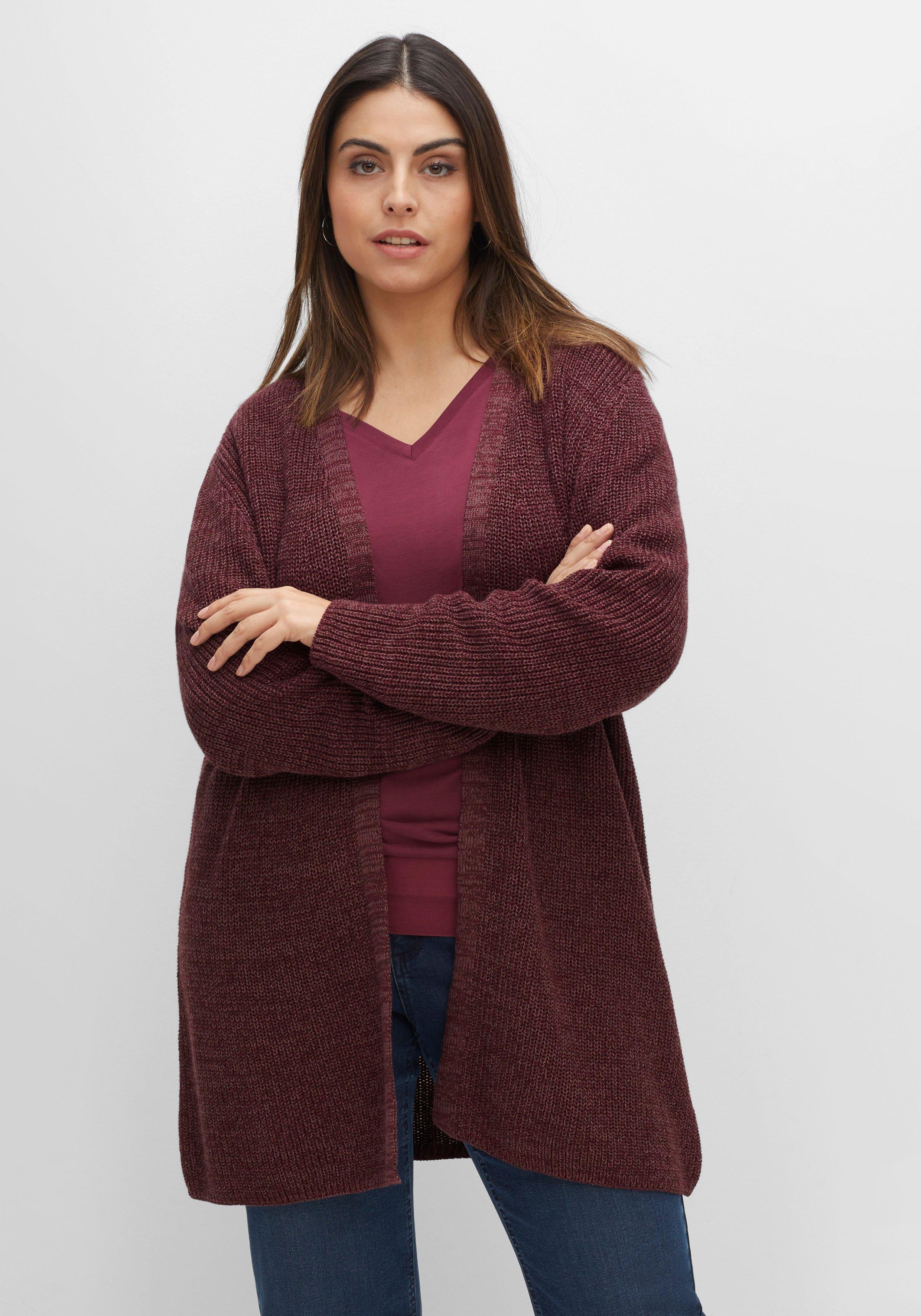 lang Strickjacken Size sheego ♥ & Damen | große Plus Mode rot Pullover Größen