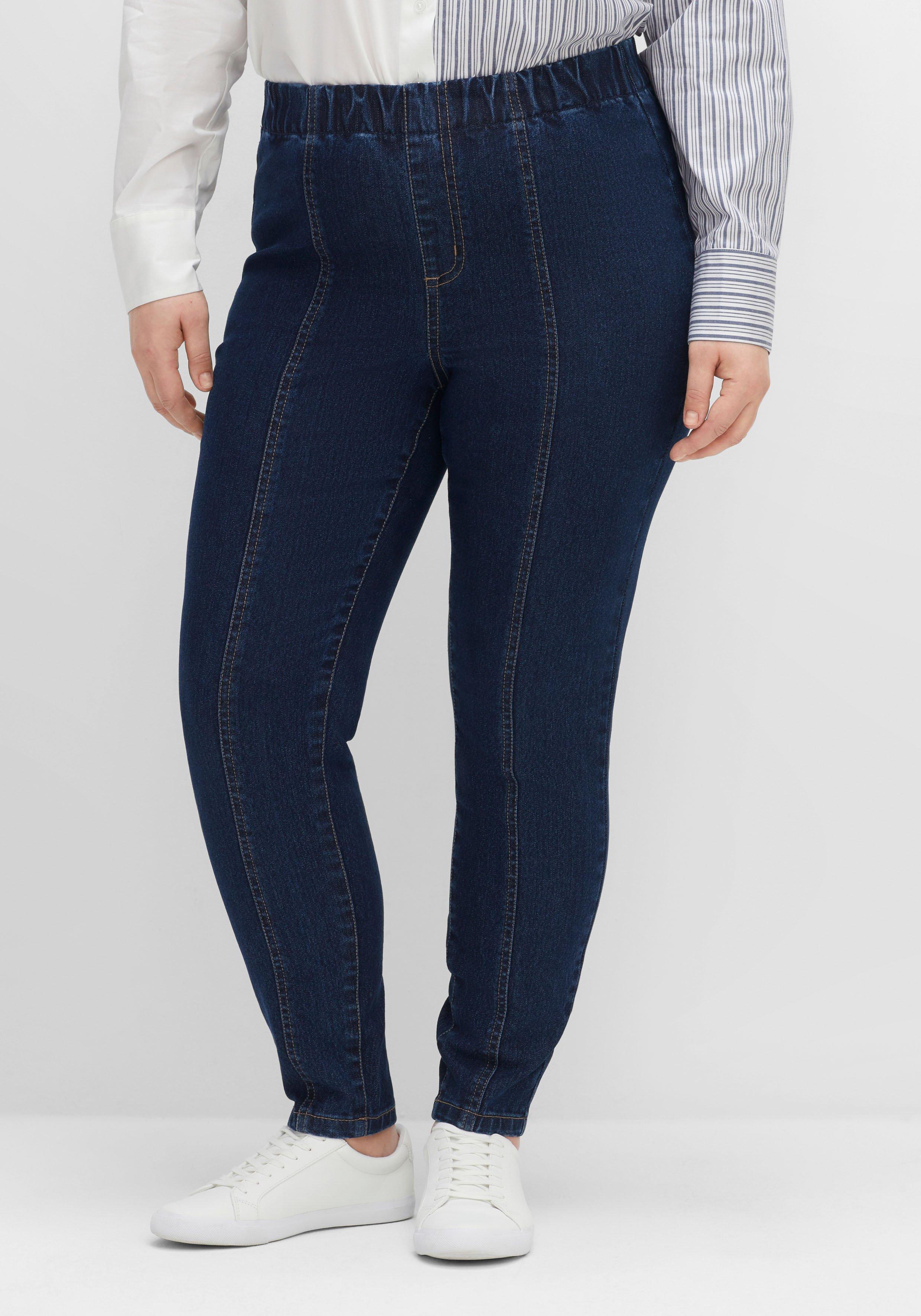 sheego Jeggings mit Teilungsnähten - dark blue Denim sheego