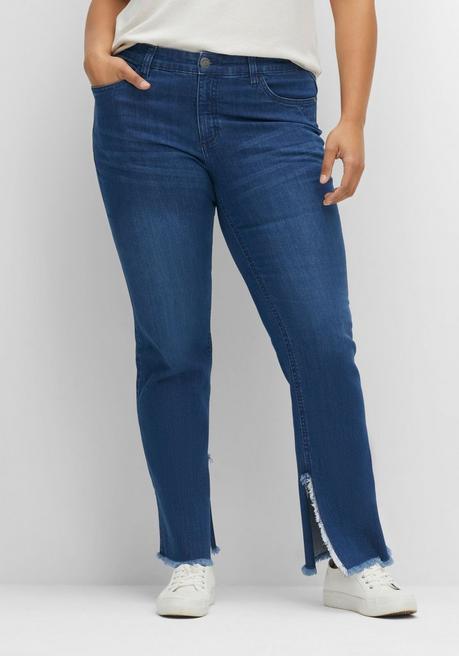 Gerade Jeans mit geschlitztem Innensaum - blue Denim - 40