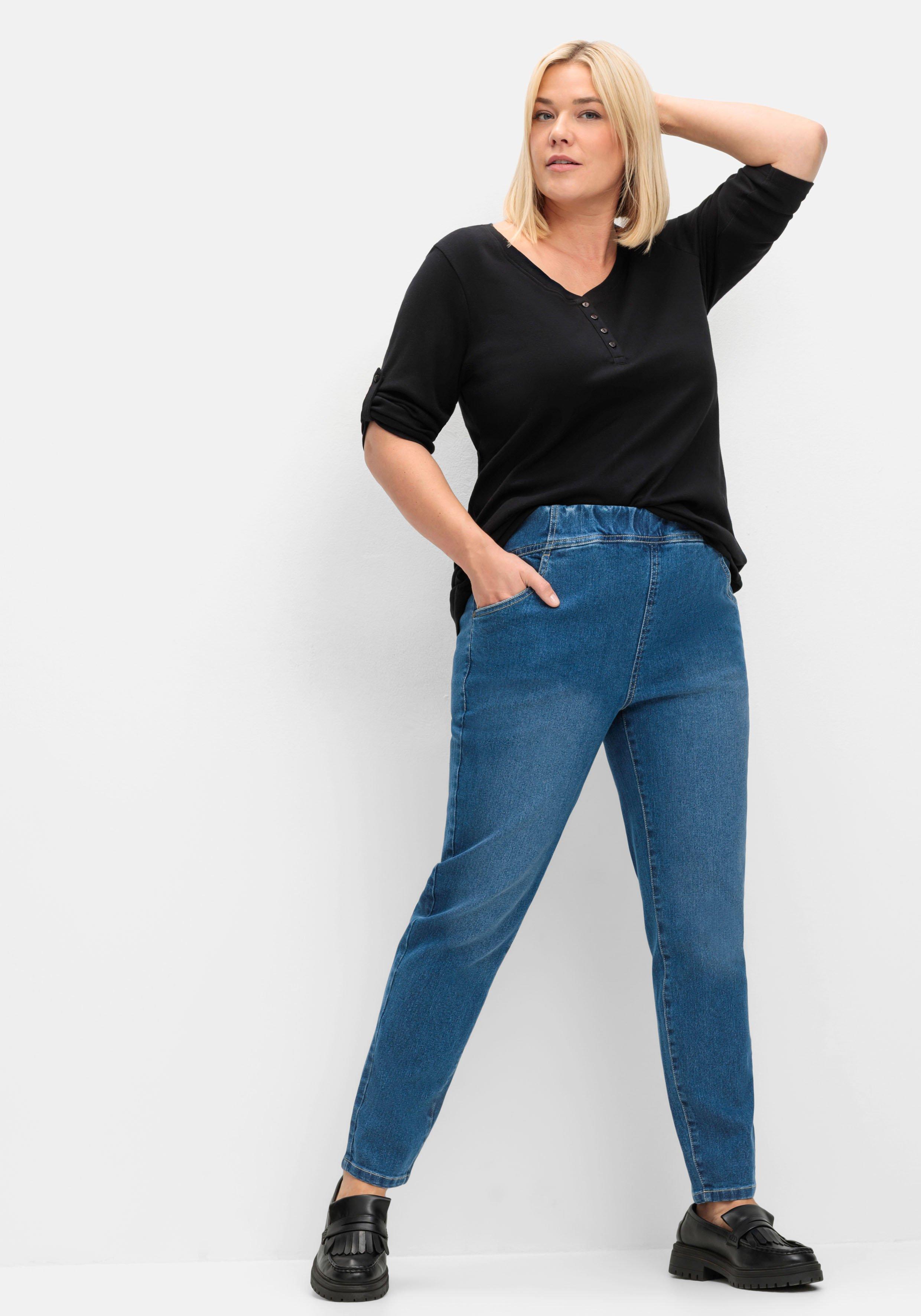 Jeggings mit - Gummibund | dark Denim breitem sheego blue