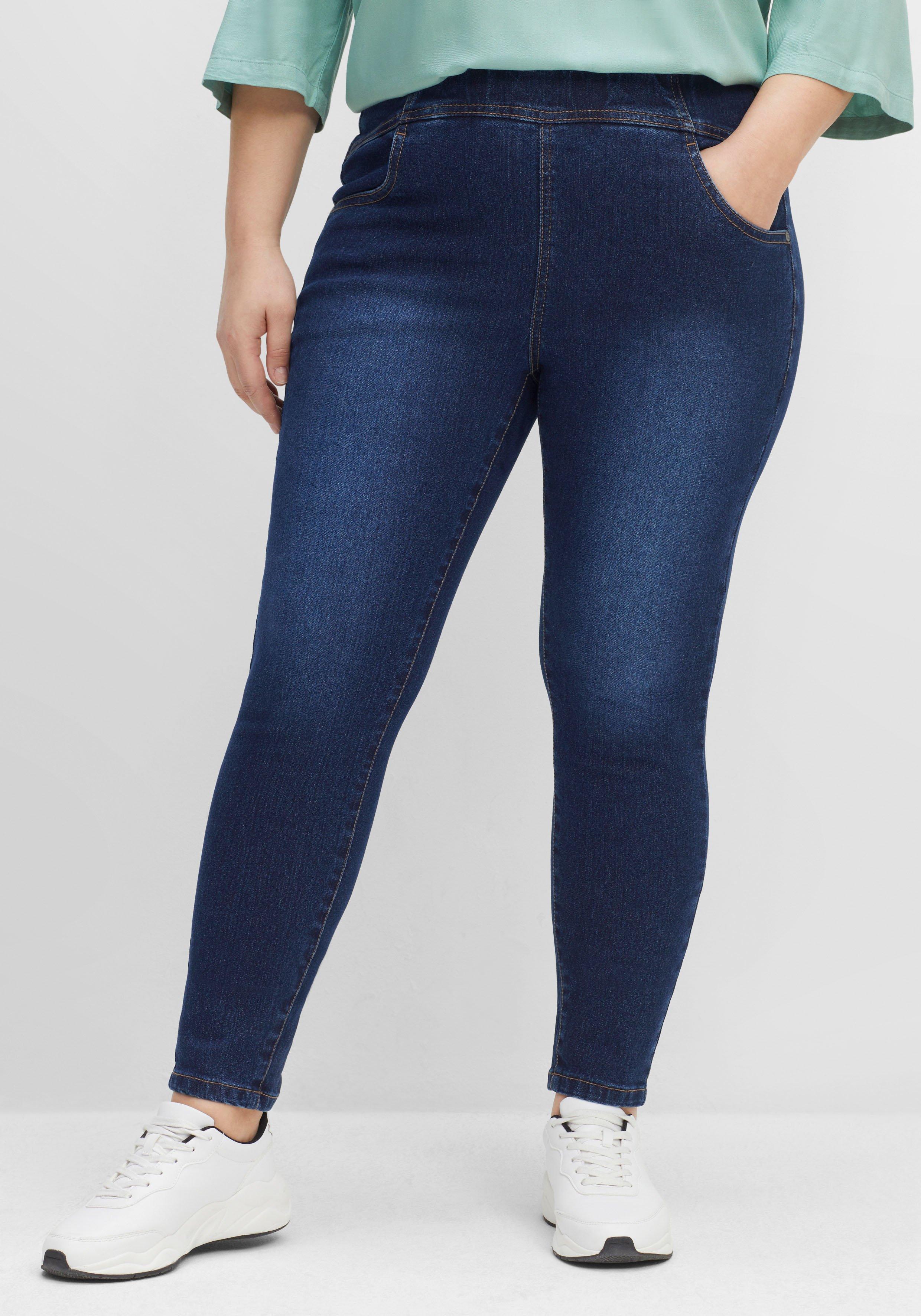 Jeggings mit breitem sheego dark blue Gummibund Denim - 