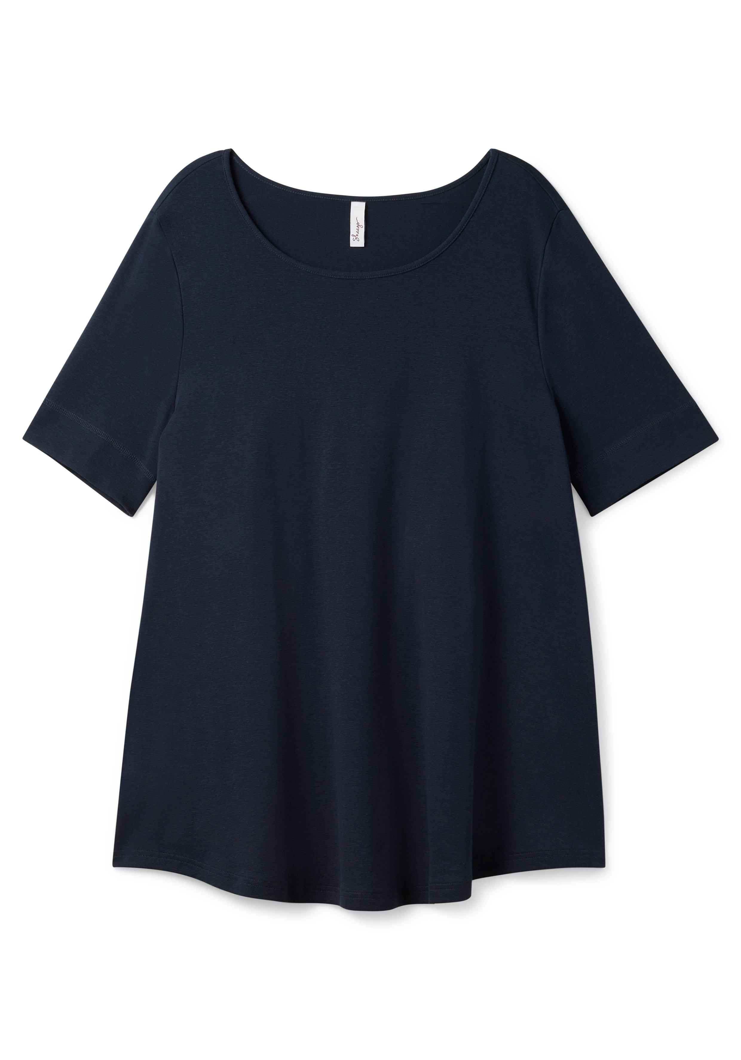 Longshirt mit abgerundetem - | Saum nachtblau sheego