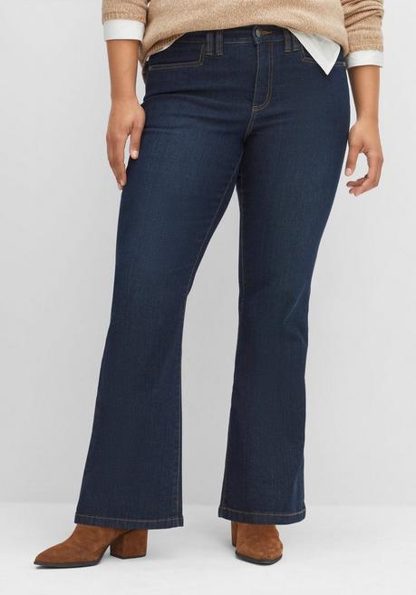 Bootcut-Jeans mit  Kontrastnähten - dark blue Denim - 40