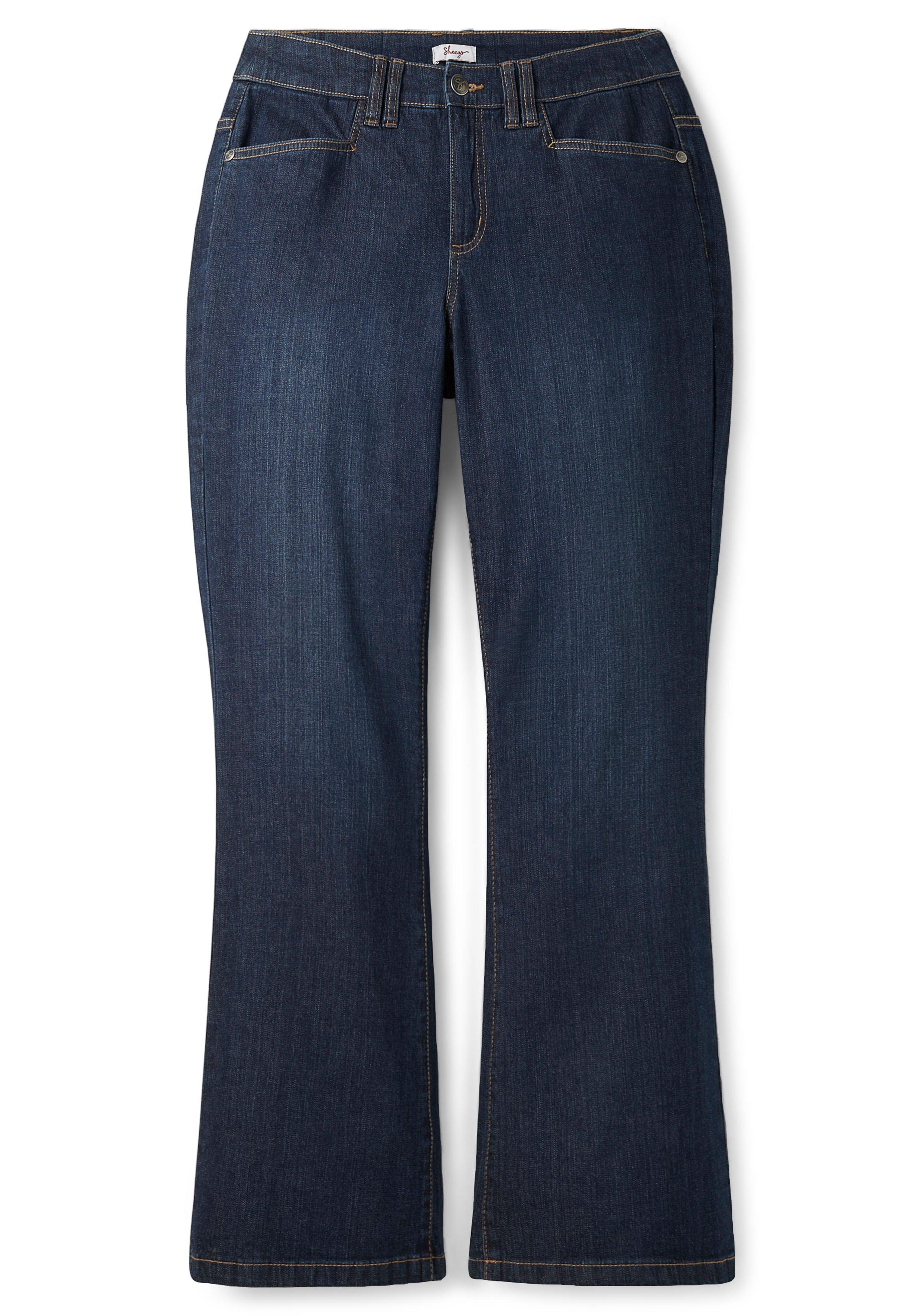 Bundweite dark sheego Bootcut mit blue - Jeans innen regulierbarer Denim |
