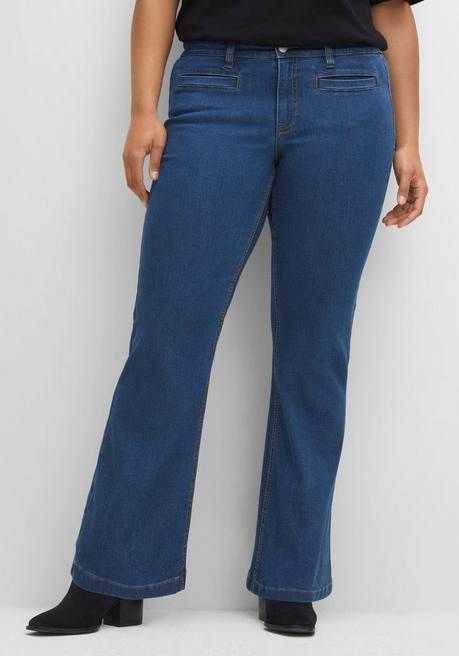 Bootcut-Jeans mit Leistentaschen vorn - blue Denim - 40