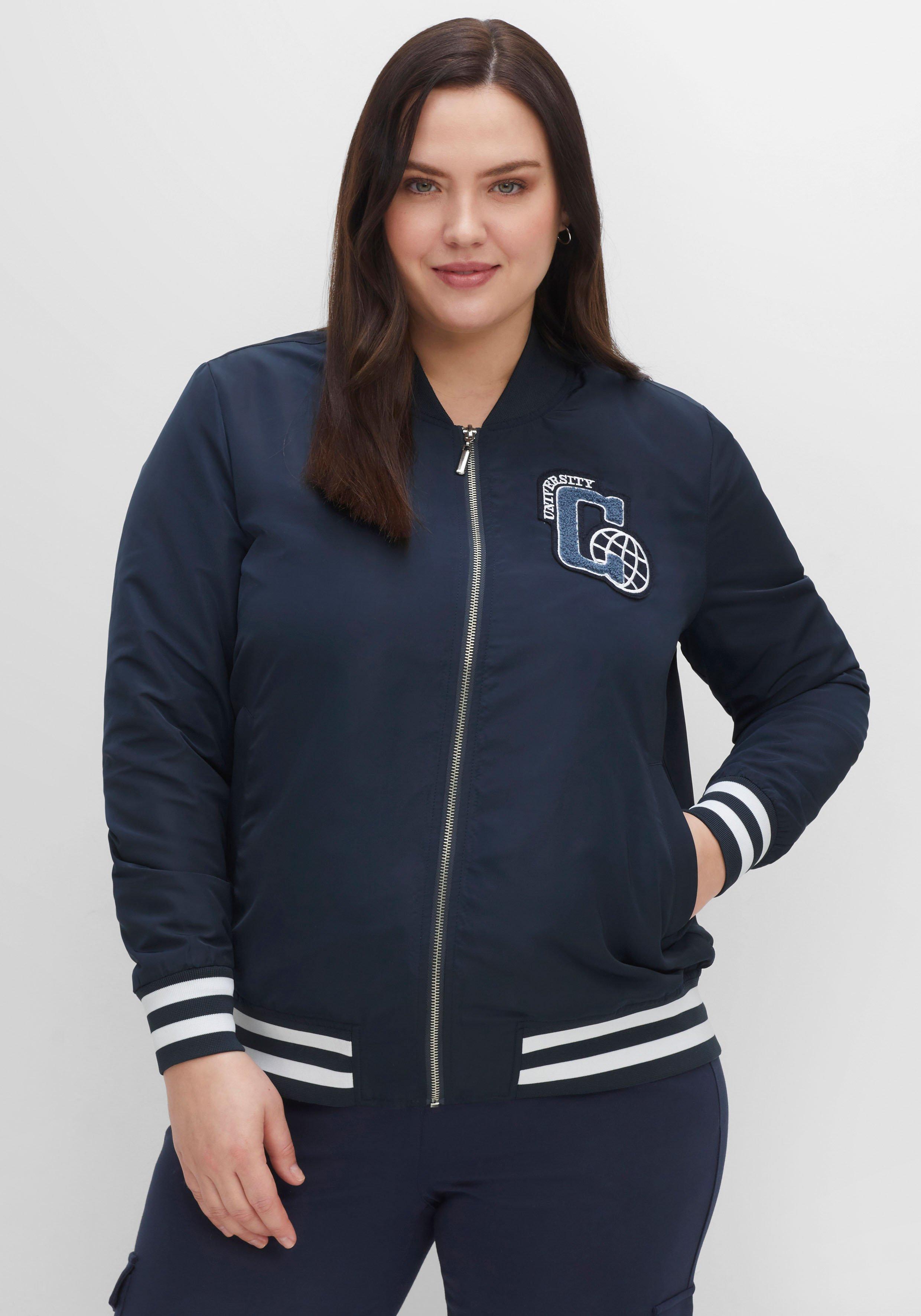 College-Look Brust-Patch Blouson Ringeln - | im mit sheego und nachtblau