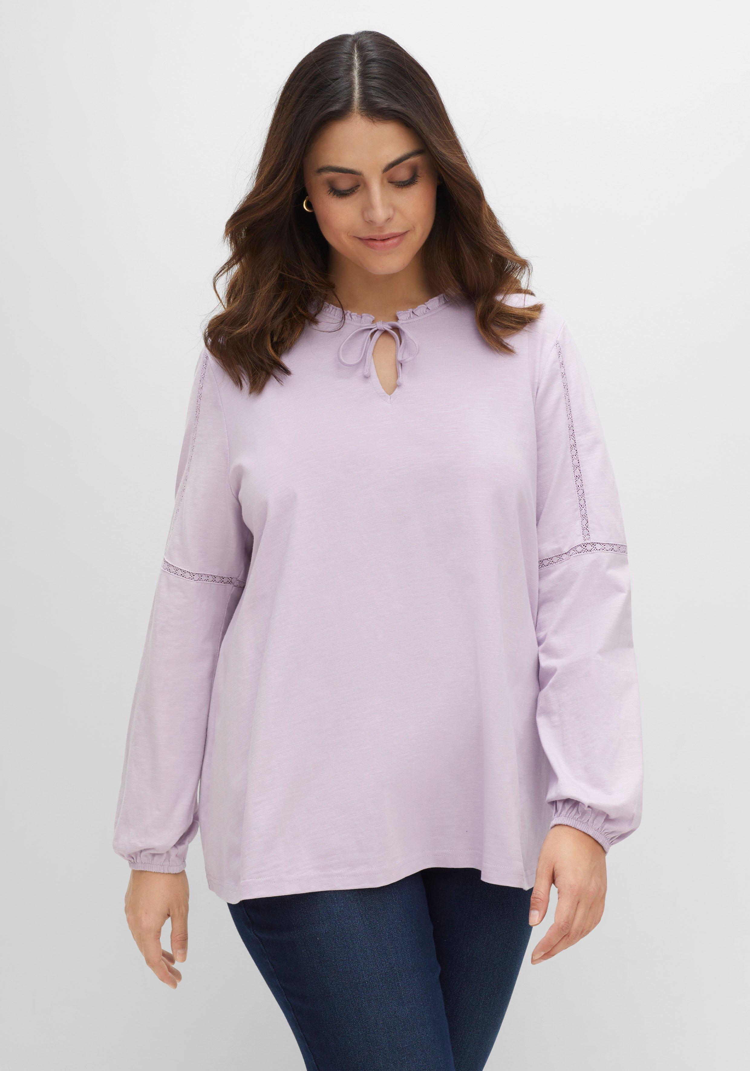 Plus lila Langarmshirts sheego | Mode große Größe 48 Größen ♥ Size ›