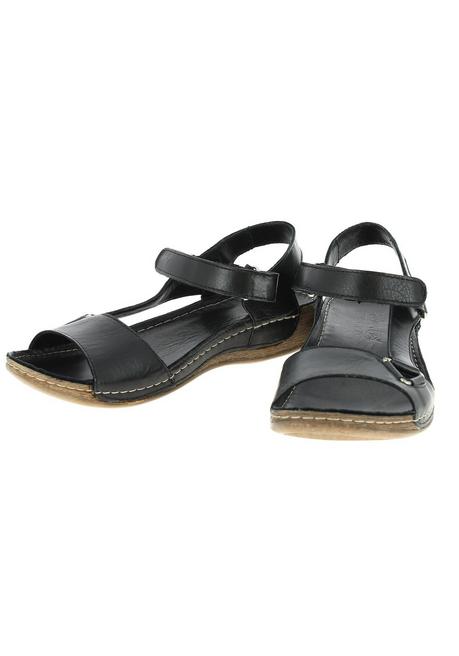 Sandalen mit Metallapplikation, aus Leder - schwarz - 40