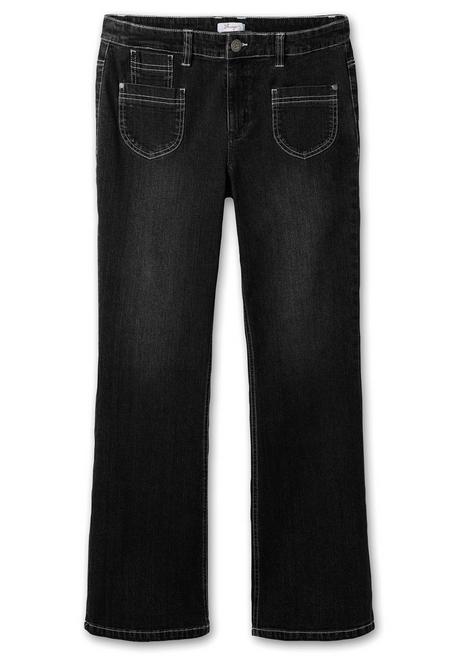 Bootcut-Jeans in High-Heel-Länge, mit Kontrastnähten - dark blue Denim |  sheego