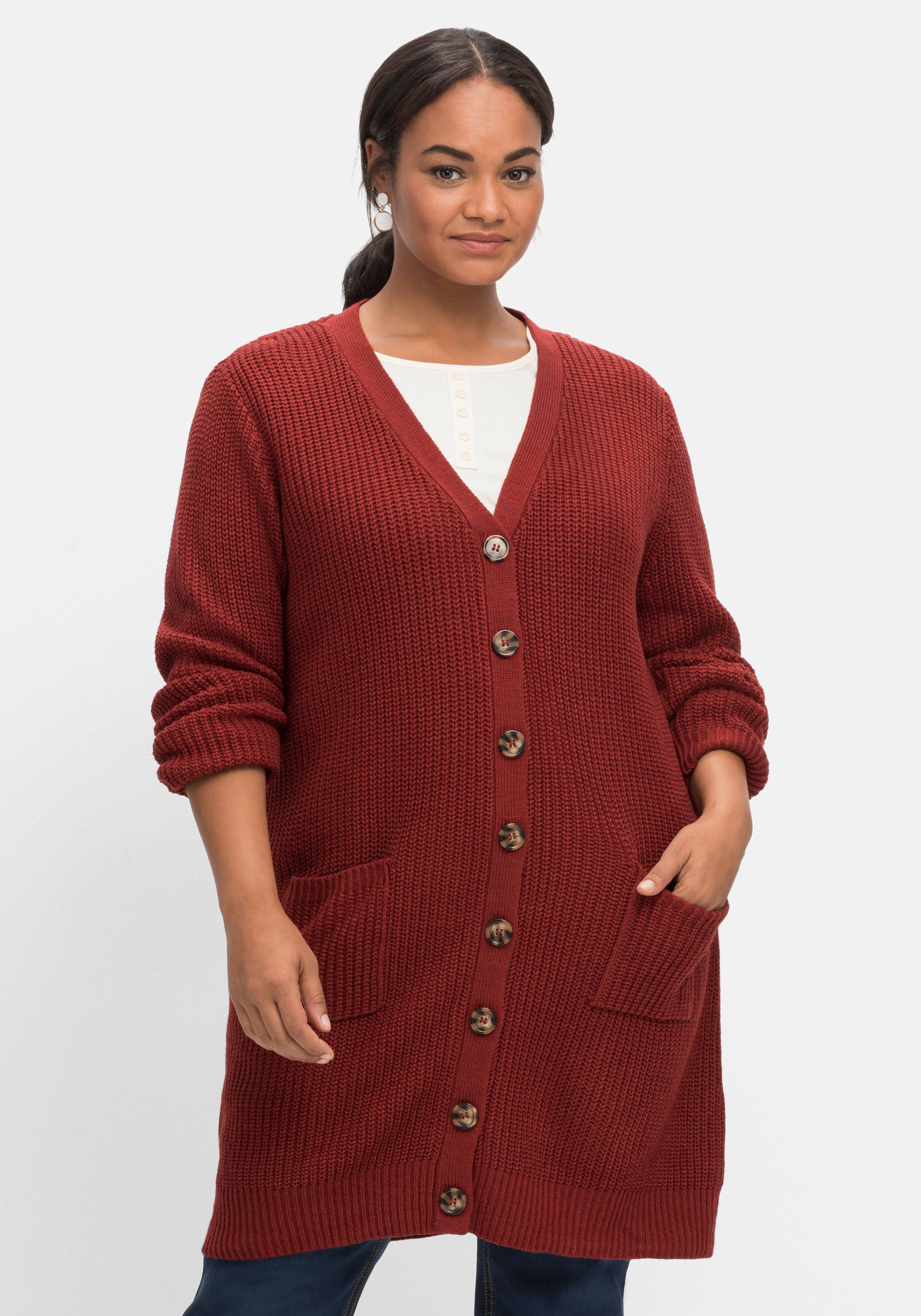 Damen Pullover & sheego Strickjacken Plus ♥ Size | Mode Größen lang große rot