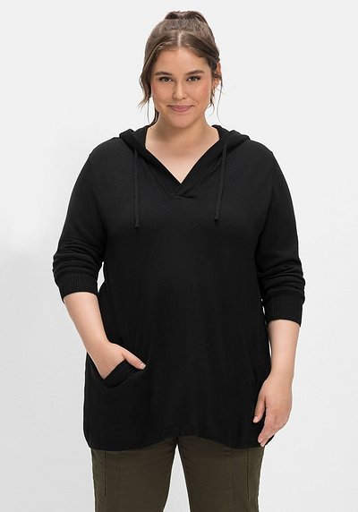 Pullover mit Kaschmir und leichter A-Linie - schwarz | sheego