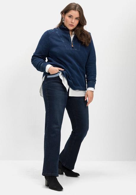 Bootcut-Jeans mit Kontrastdetails - dark blue used Denim - 40