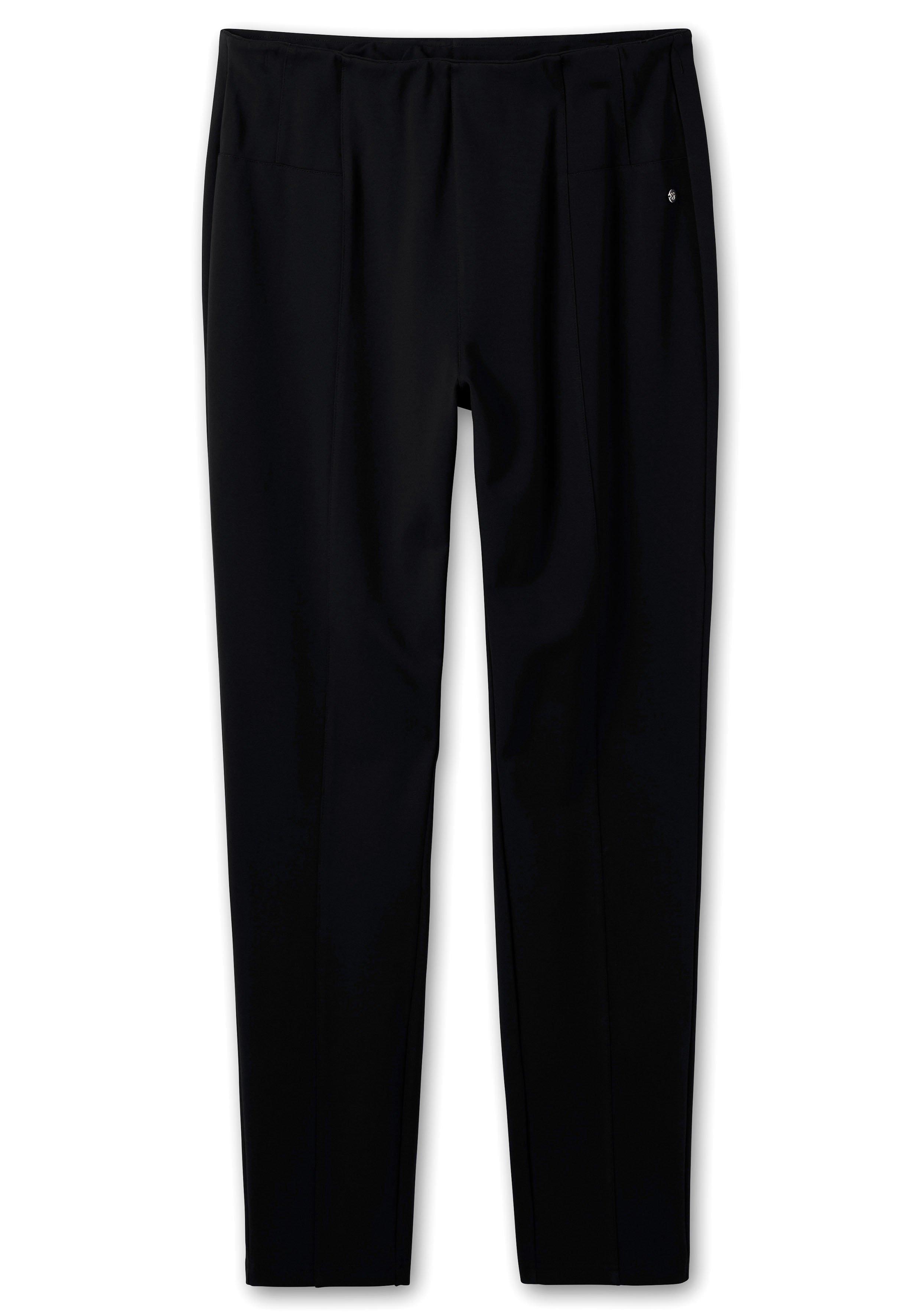 dekorativem sheego - | schwarz mit in Longform Shirtjacke Gürtel