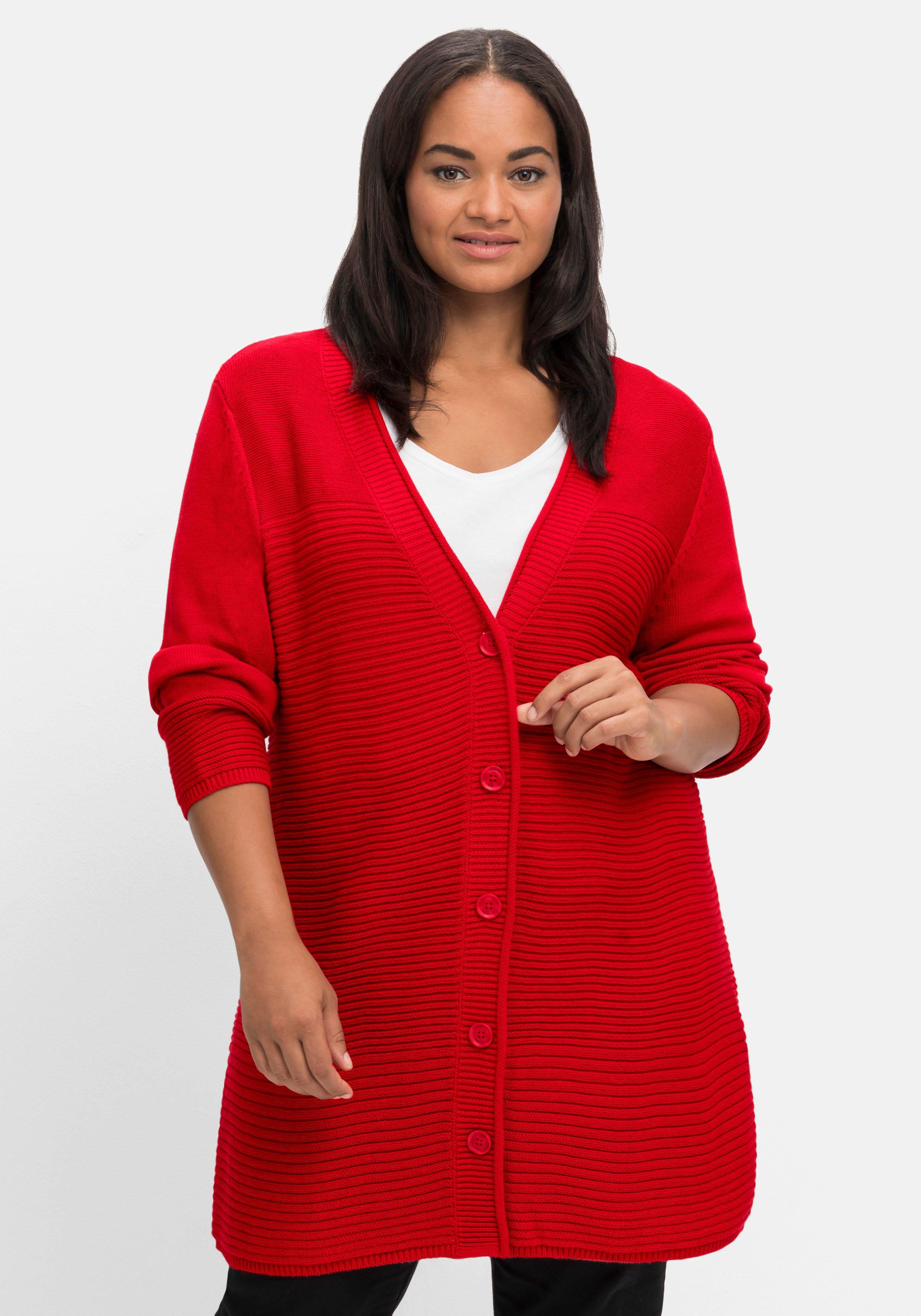 Damen Pullover & Strickjacken große Größen rot lang | sheego ♥ Plus Size  Mode