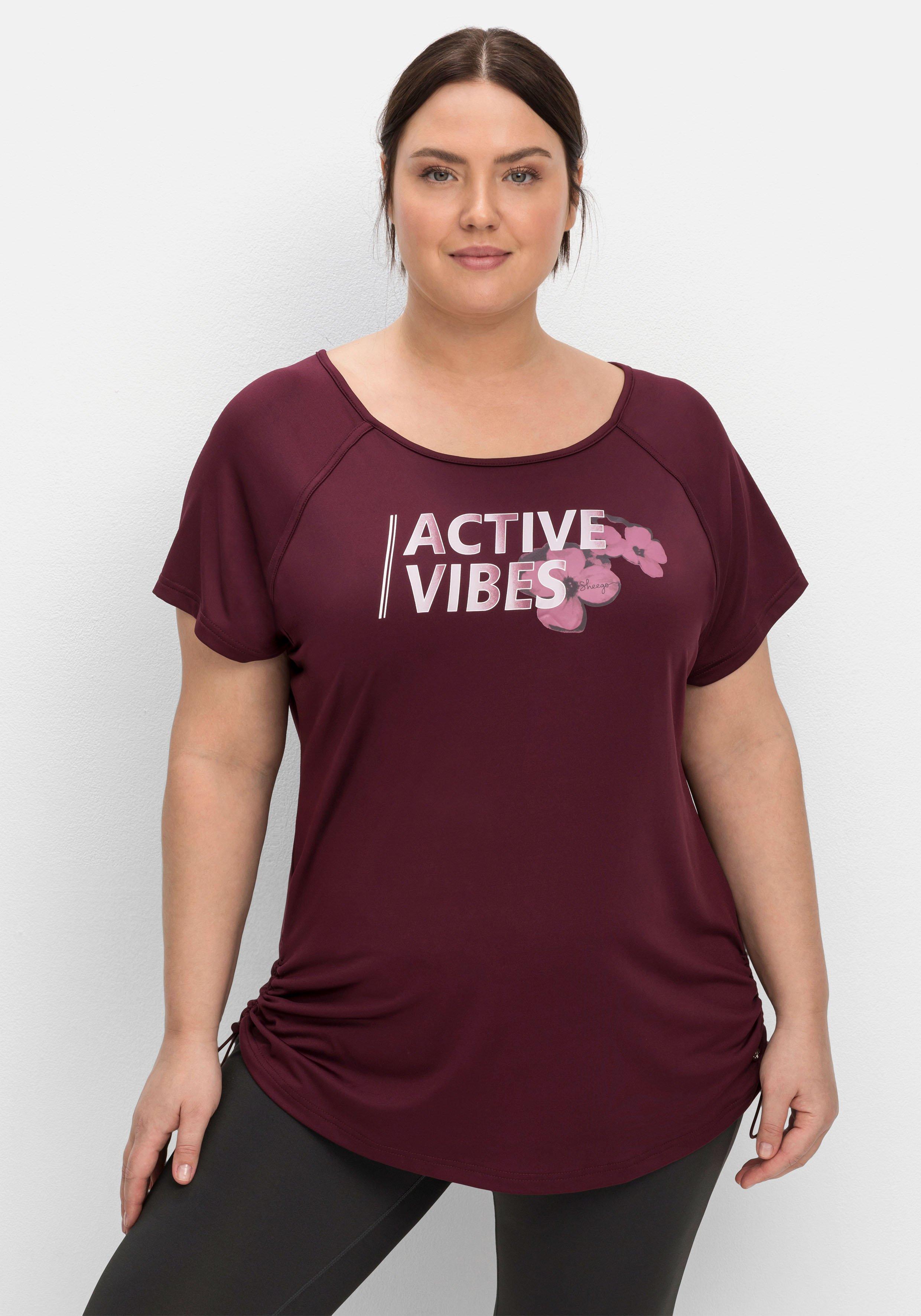 Funktionsshirt mit raffiniertem Rückenausschnitt - aubergine | sheego | Funktionsshirts