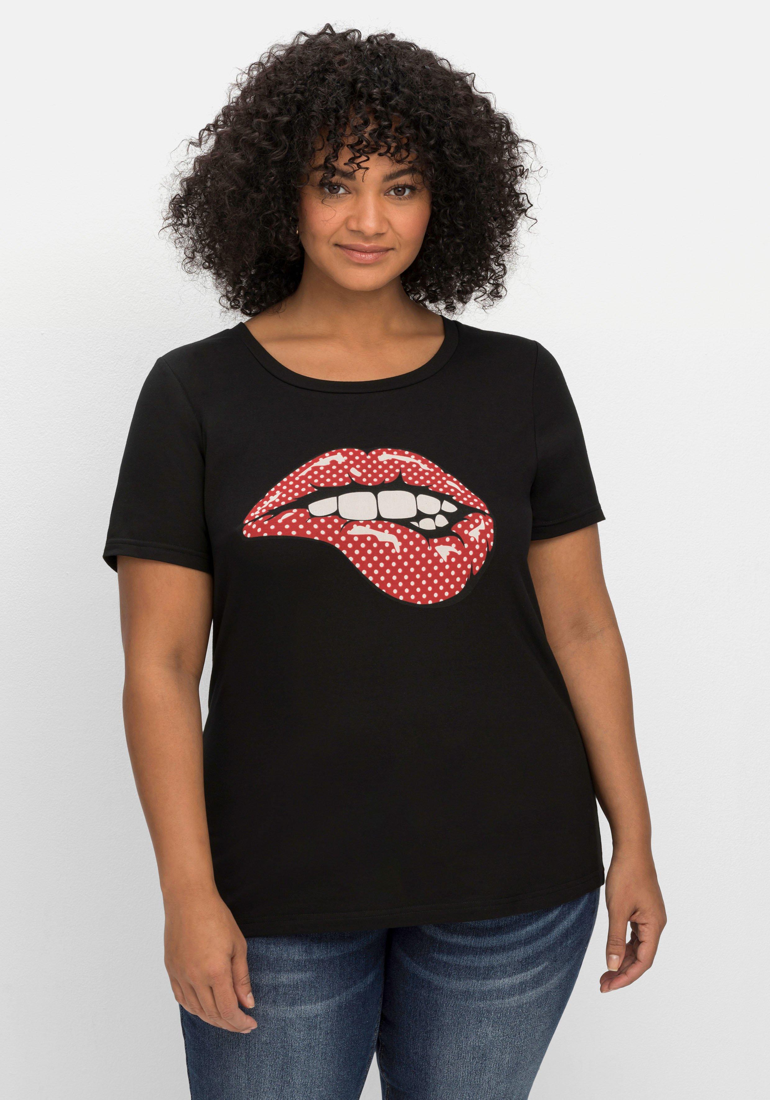 sheego by Joe Browns T-Shirt mit Frontdruck, in Jersey-Qualität - schwarz bedruckt sheego